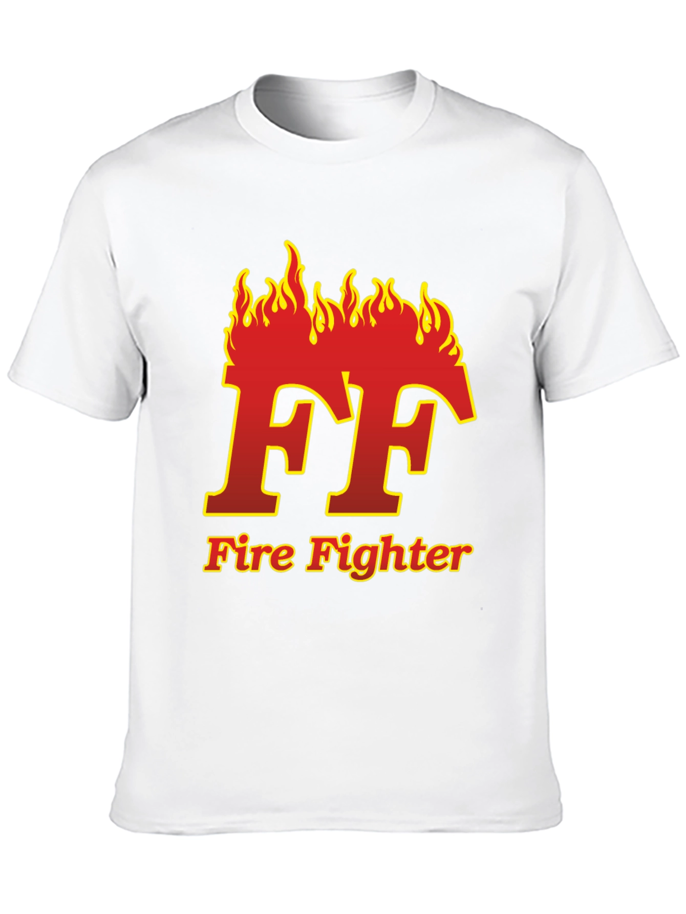 Firefighter Flame Logo Black T-Shirt