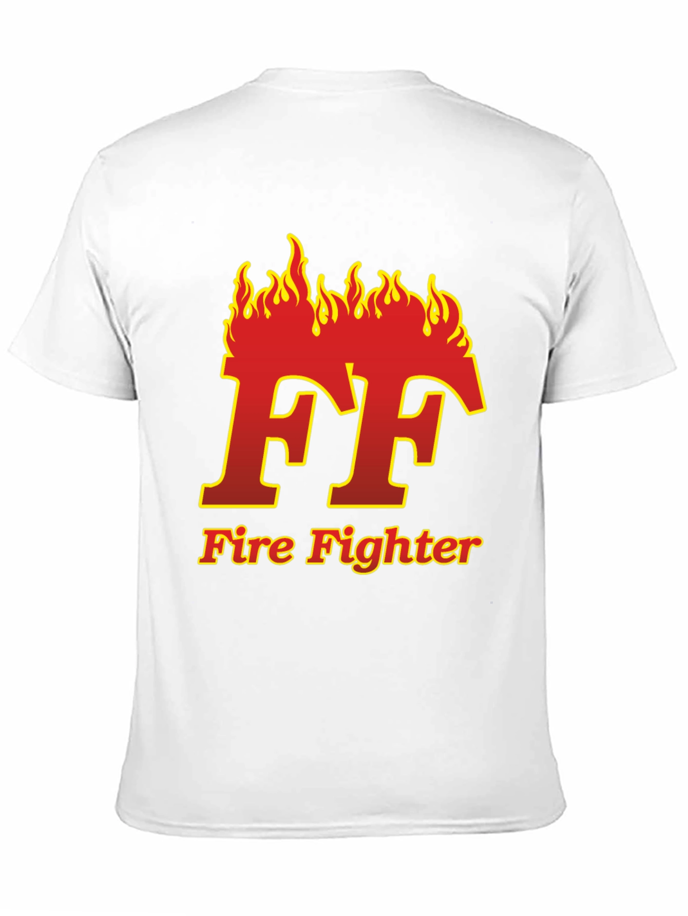 Firefighter Flame Logo Black T-Shirt