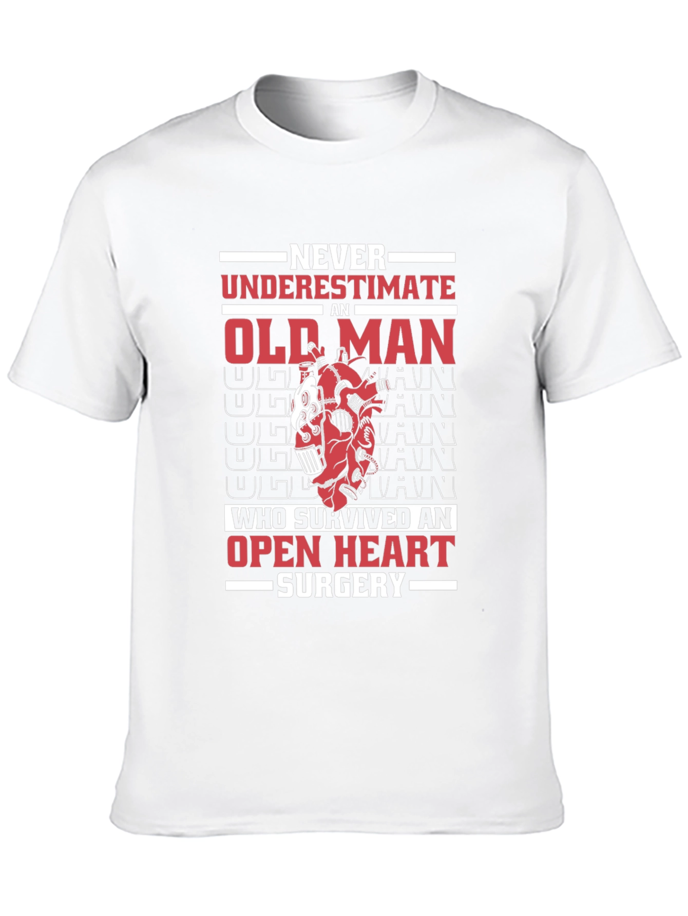 Never Underestimate Old Man Open Heart Surgery T-Shirt