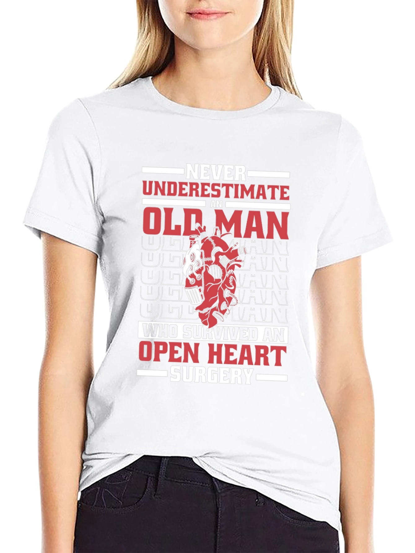 Never Underestimate Old Man Open Heart Surgery T-Shirt