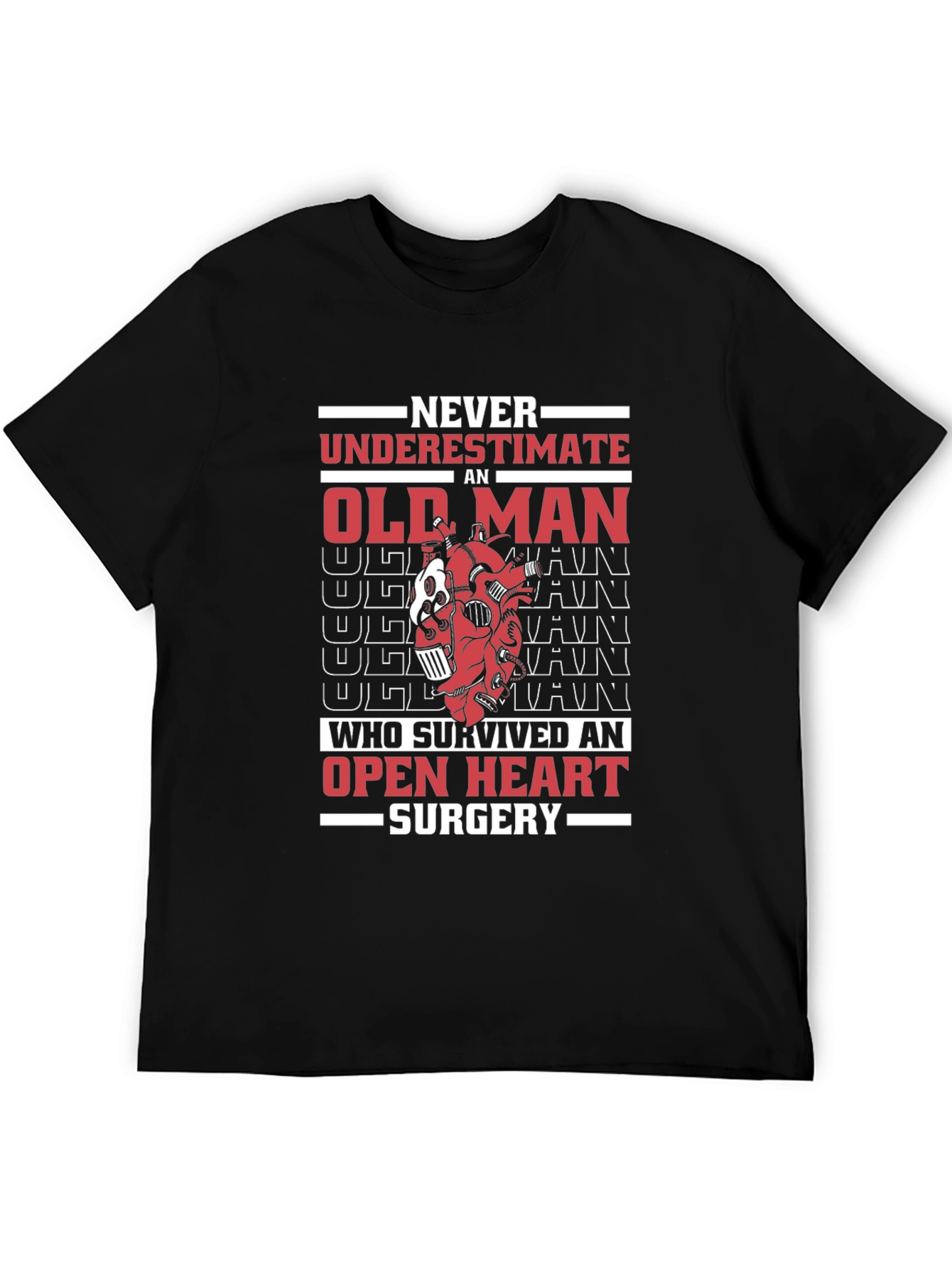 Never Underestimate Old Man Open Heart Surgery T-Shirt