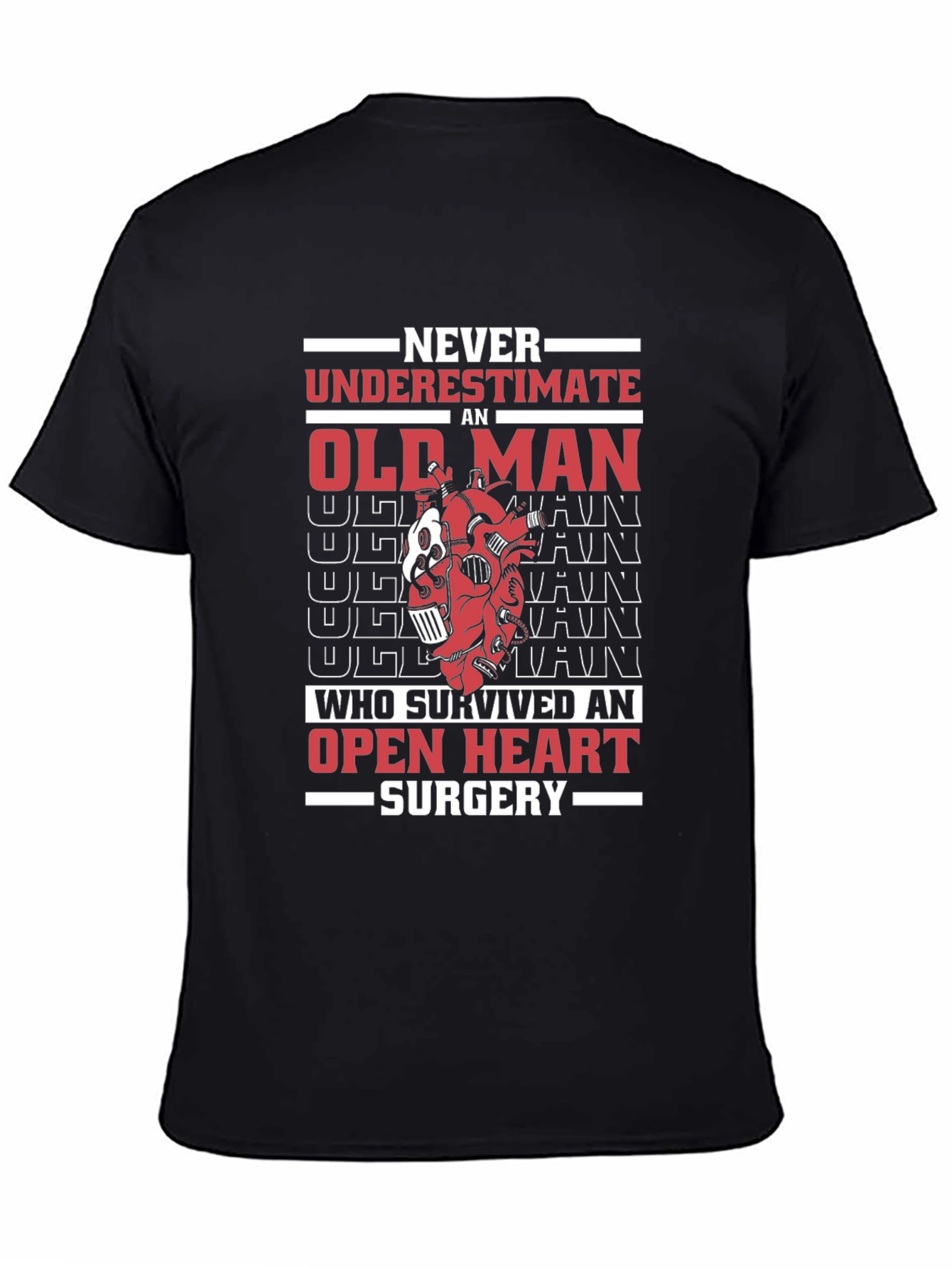 Never Underestimate Old Man Open Heart Surgery T-Shirt