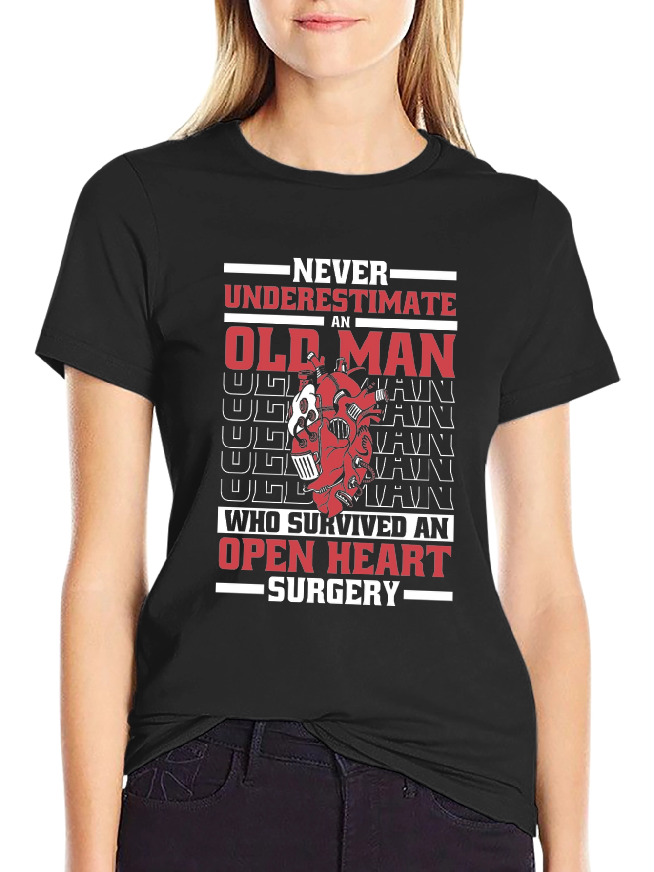 Never Underestimate Old Man Open Heart Surgery T-Shirt