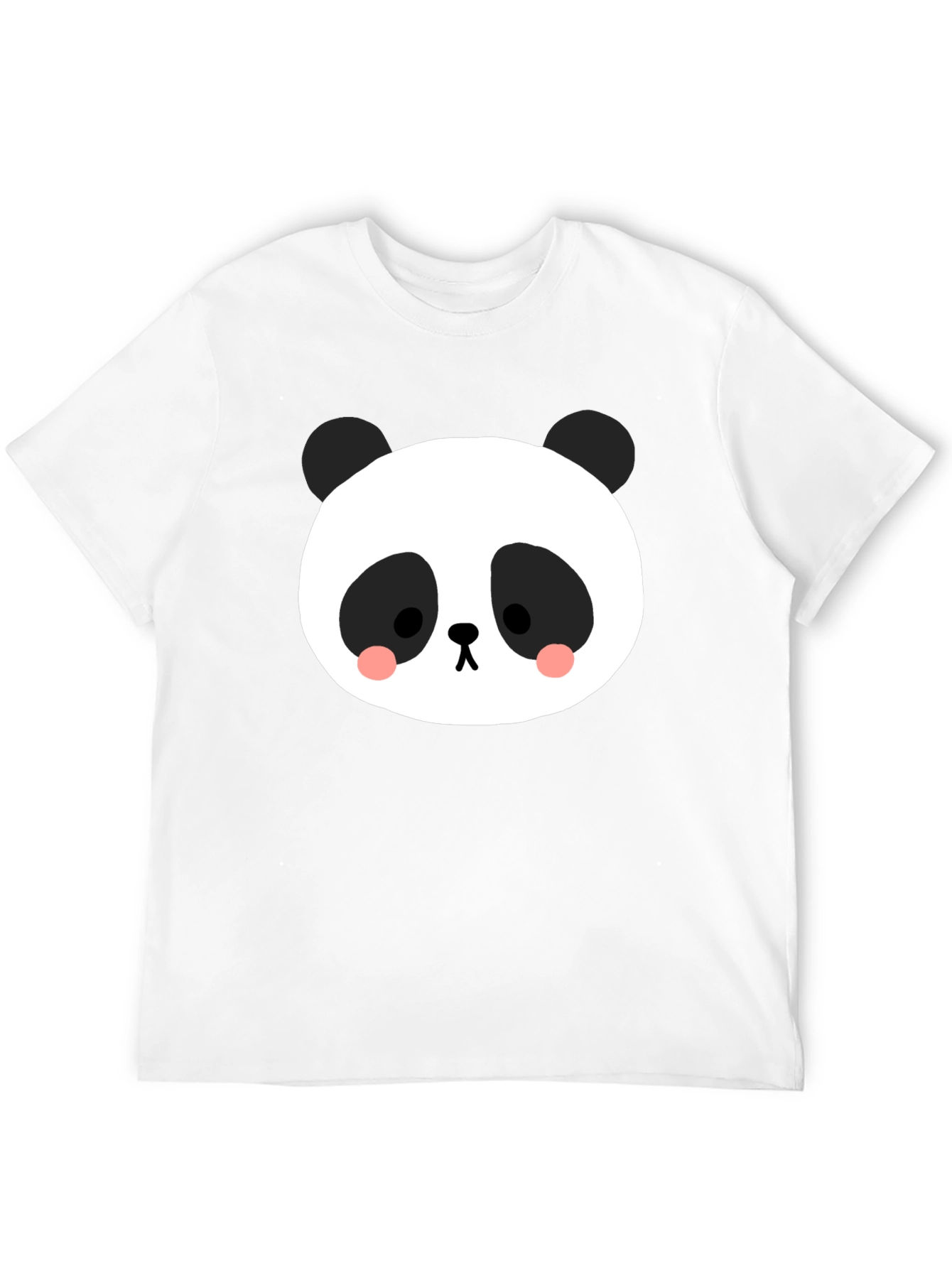 Cute Panda Graphic Tee - Black Cotton Blend