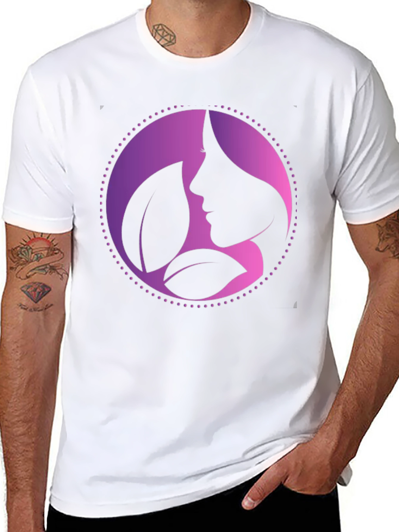Elegant Silhouette Graphic Tee - Black