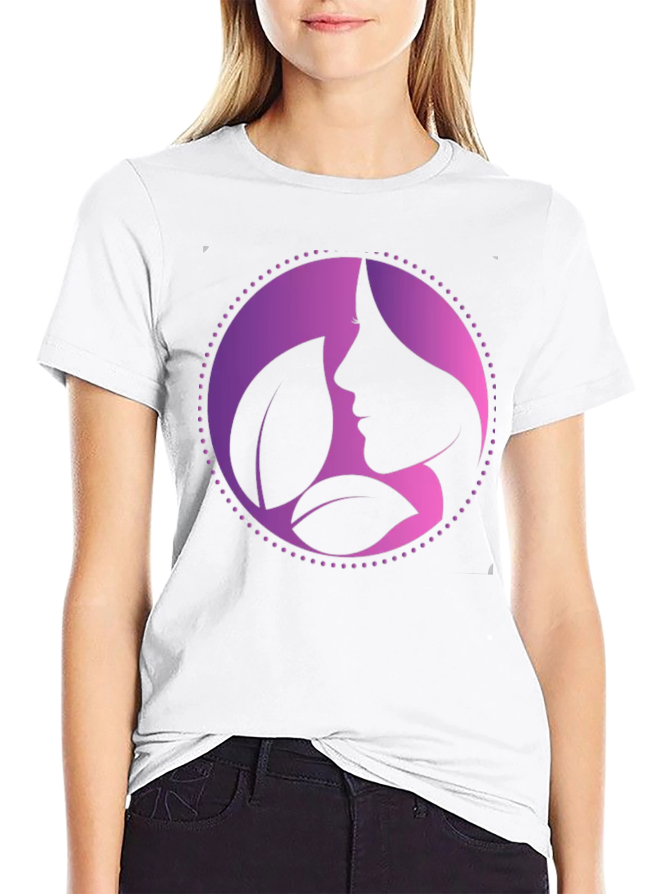 Elegant Silhouette Graphic Tee - Black