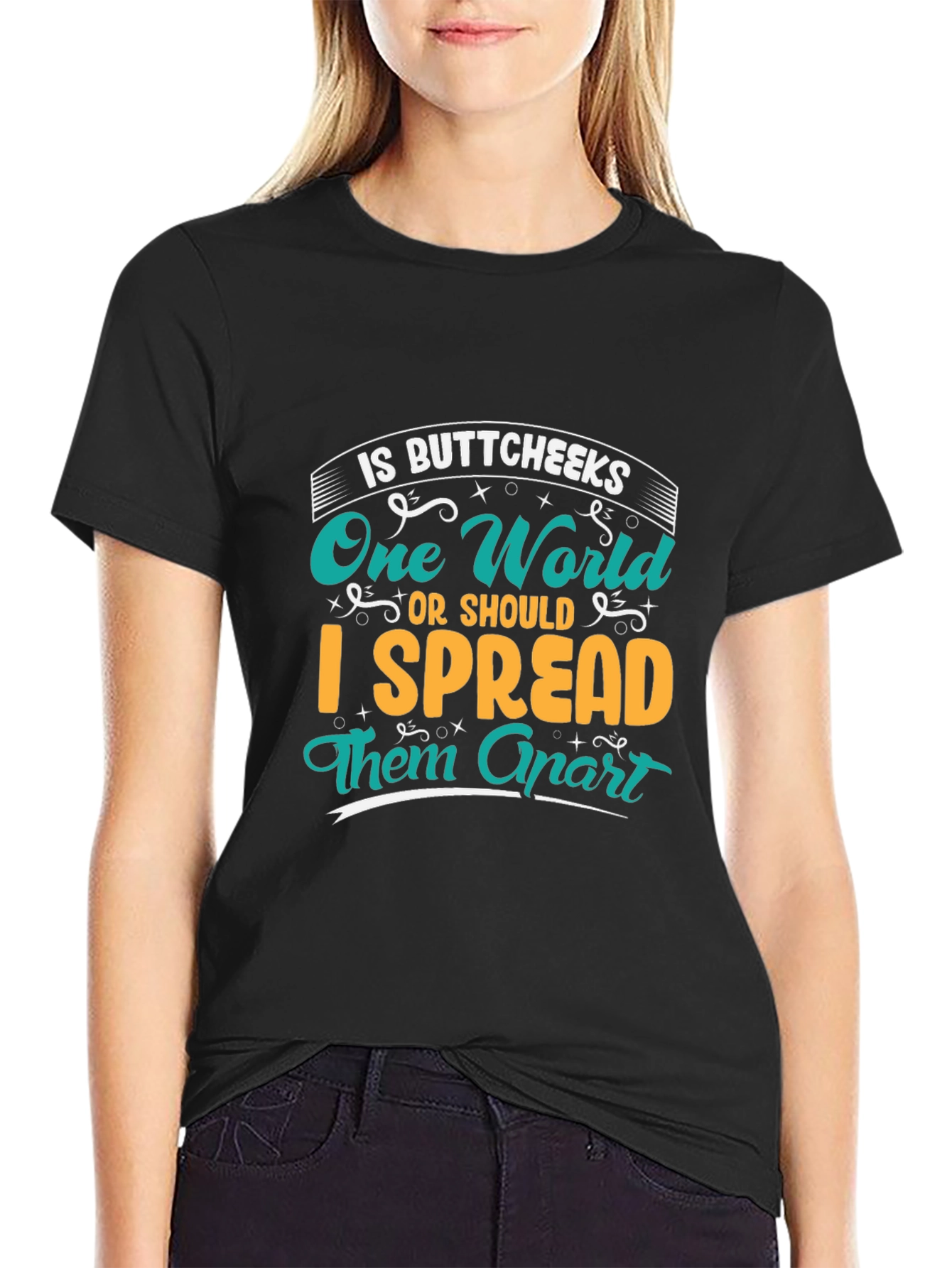 Buttcheeks One World Funny Graphic Tee