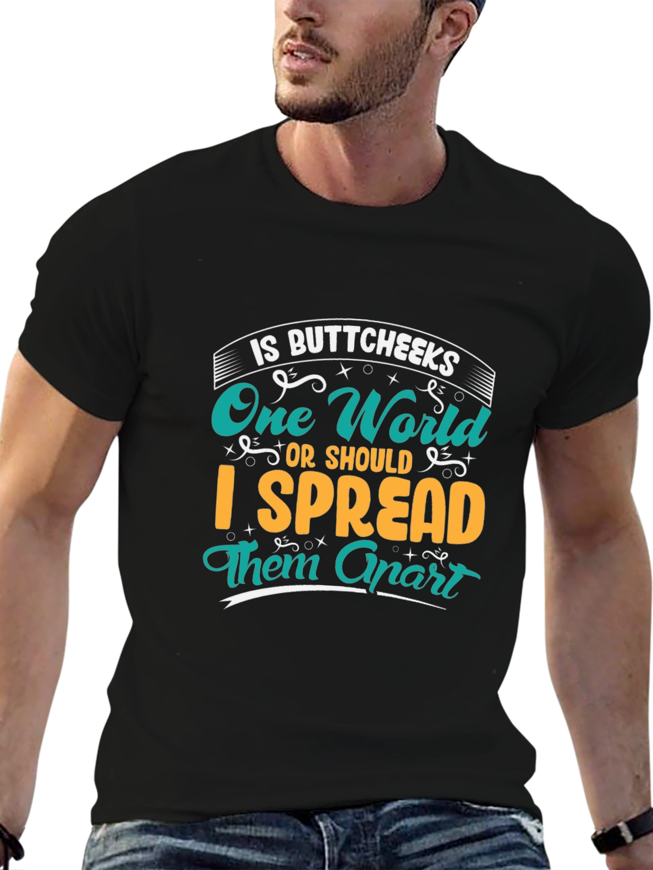 Buttcheeks One World Funny Graphic Tee
