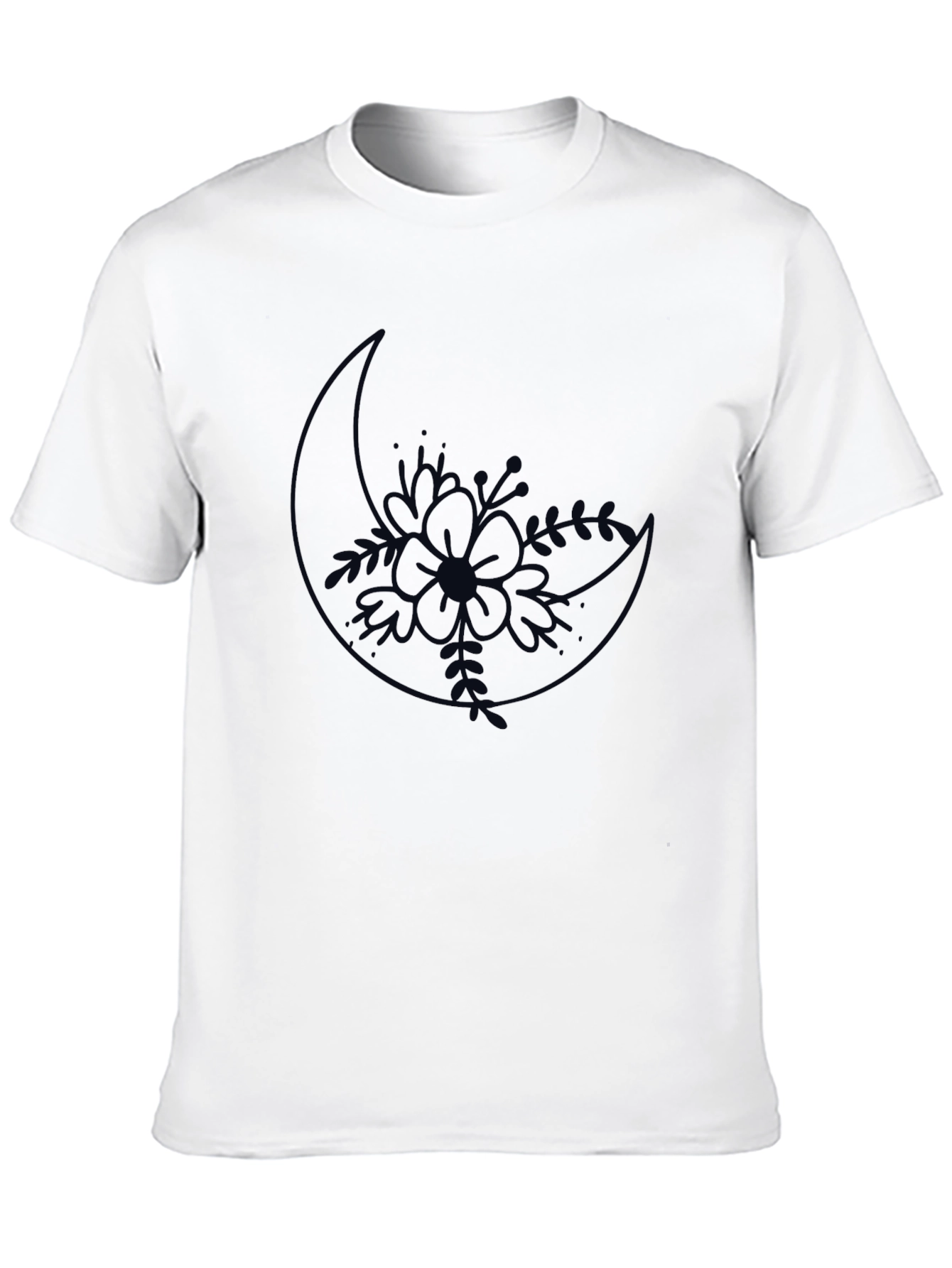 Floral Moon Graphic Tee - Stylish Comfort