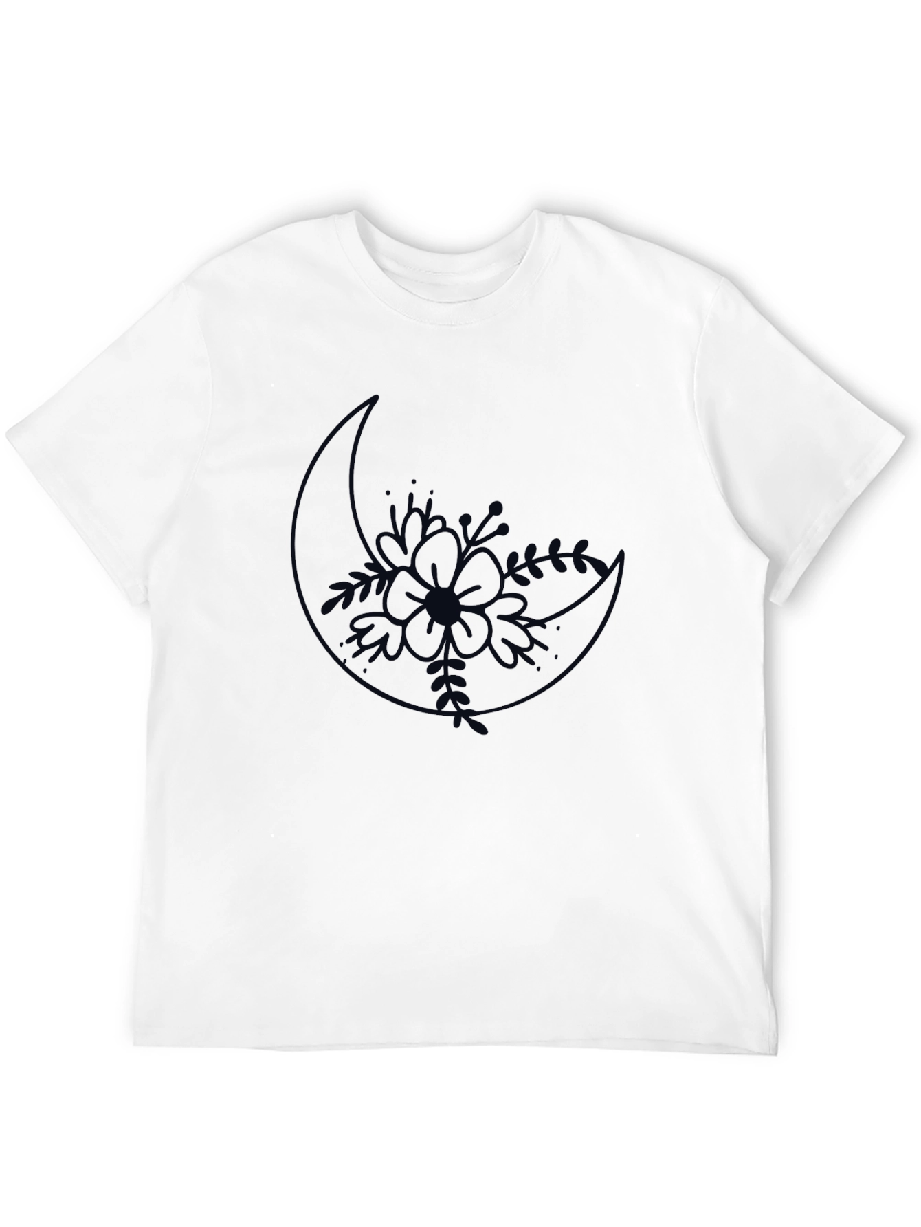 Floral Moon Graphic Tee - Stylish Comfort
