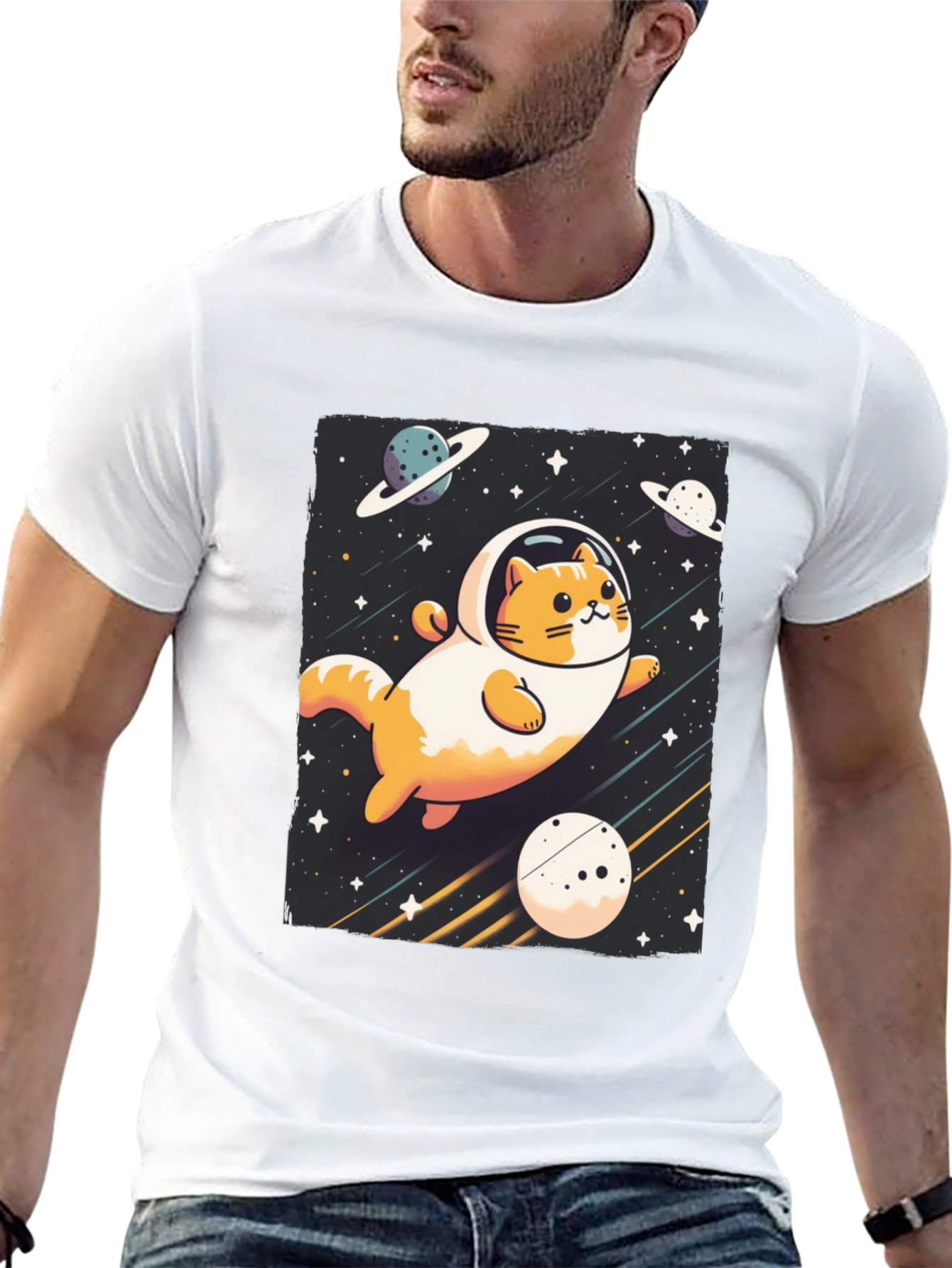 Space Cat T-Shirt - Galaxy Adventure Tee