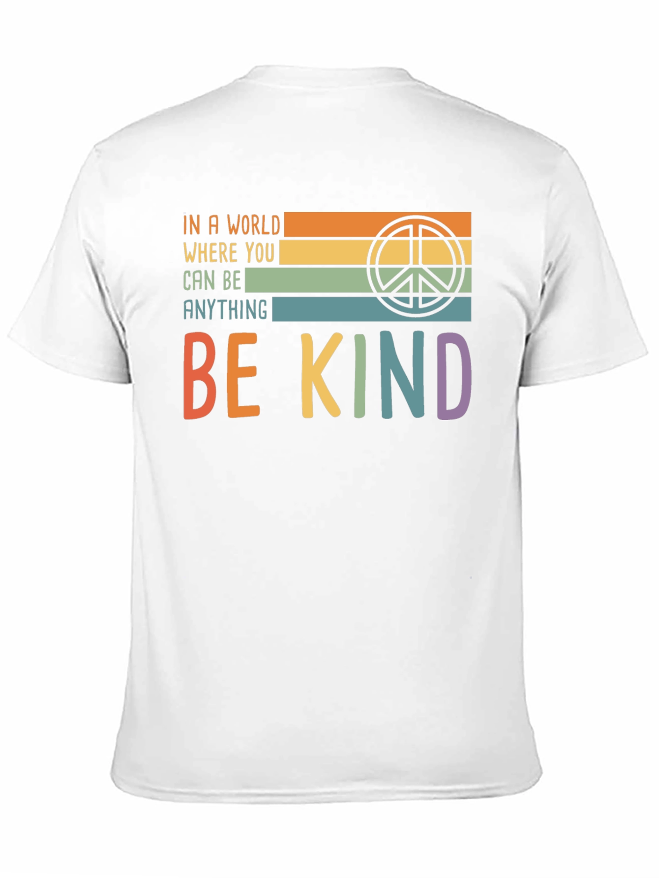 Be Kind T-Shirt with Retro Peace Symbol