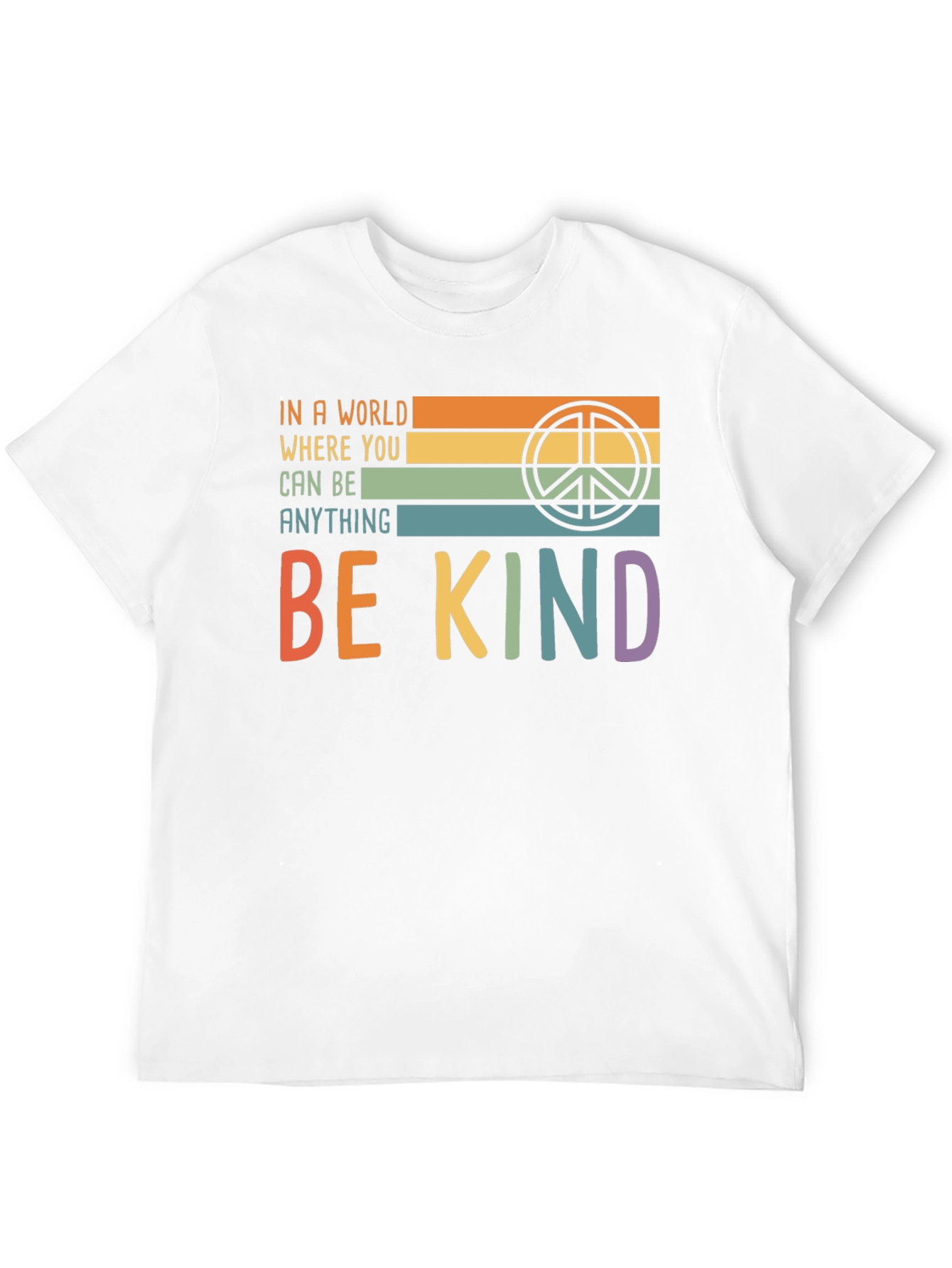 Be Kind T-Shirt with Retro Peace Symbol