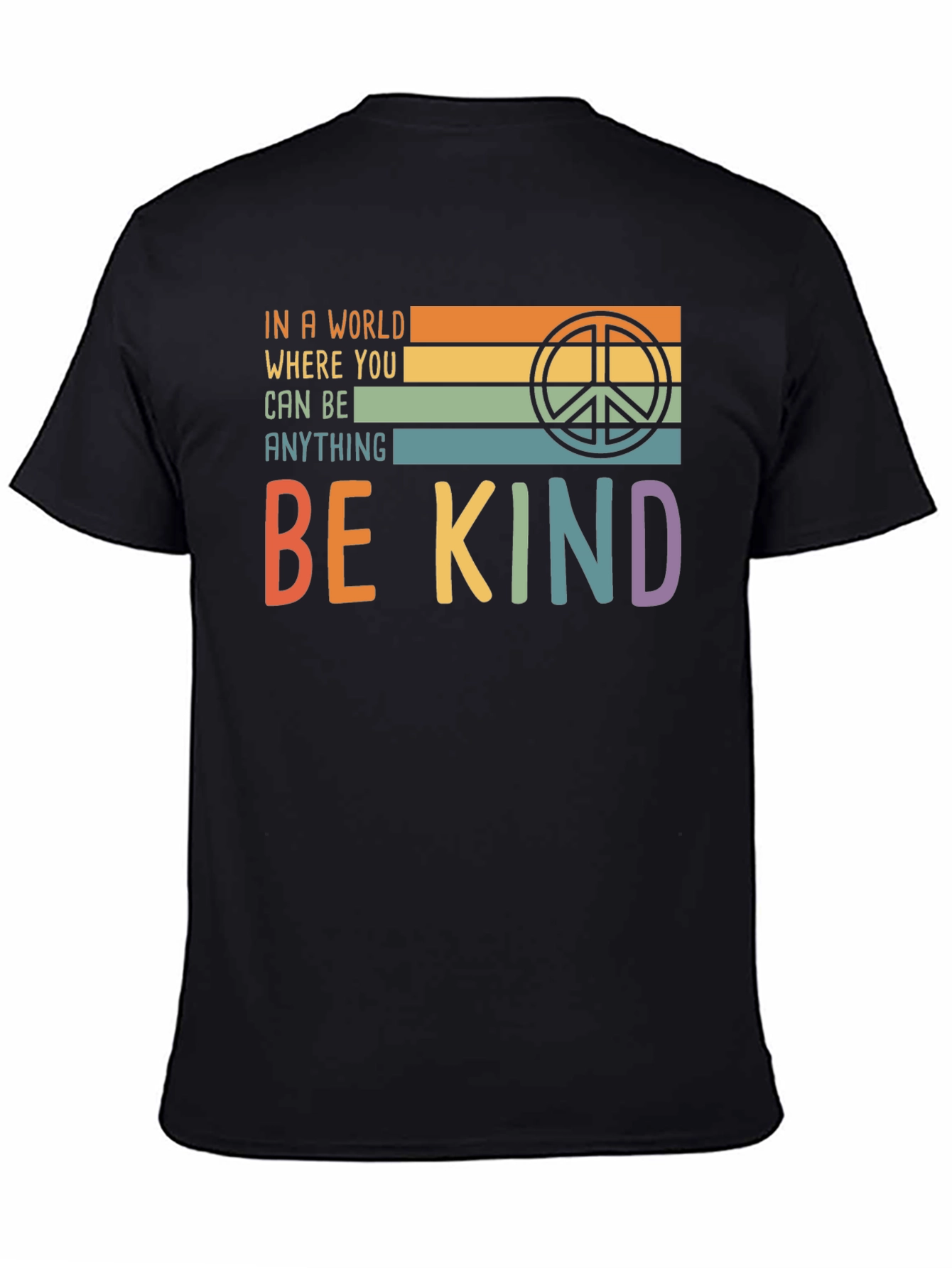 Be Kind T-Shirt with Retro Peace Symbol