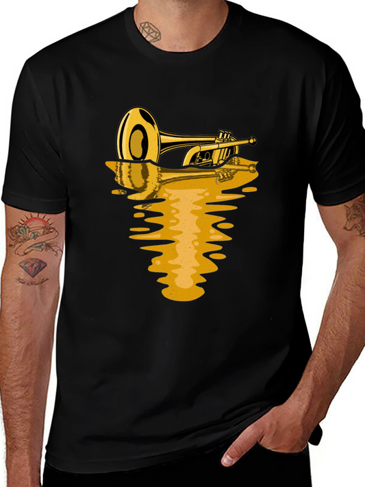 Trumpet Reflection Graphic Tee - Black