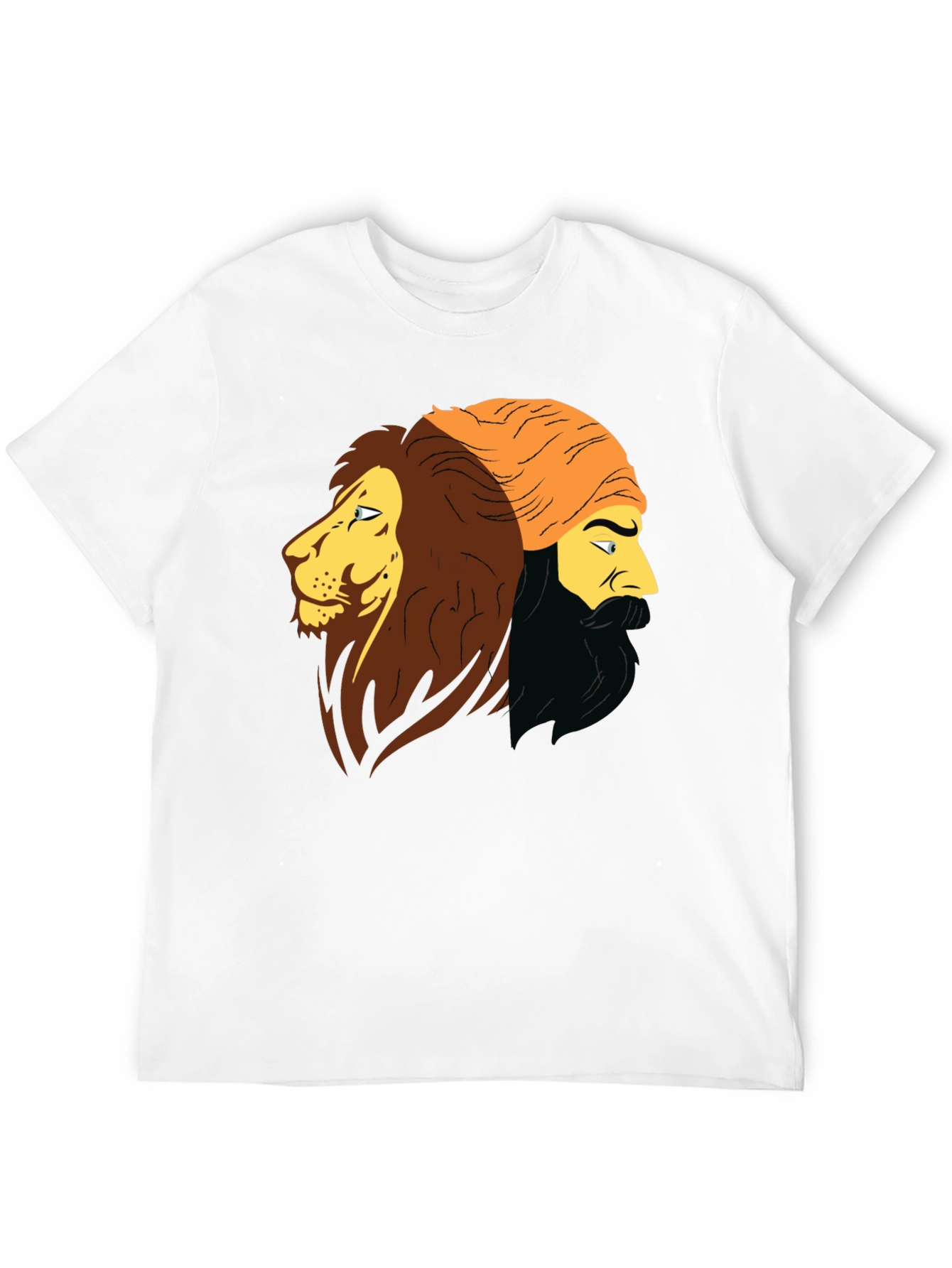 Lion & Man Graphic Black T-Shirt