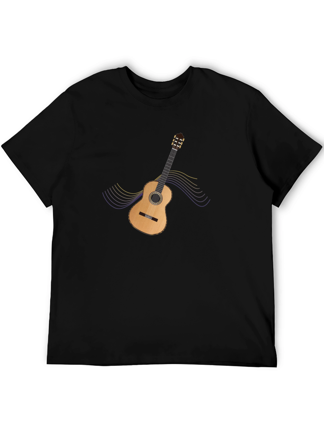Guitar Graphic Black T-Shirt - Music Lovers Tee