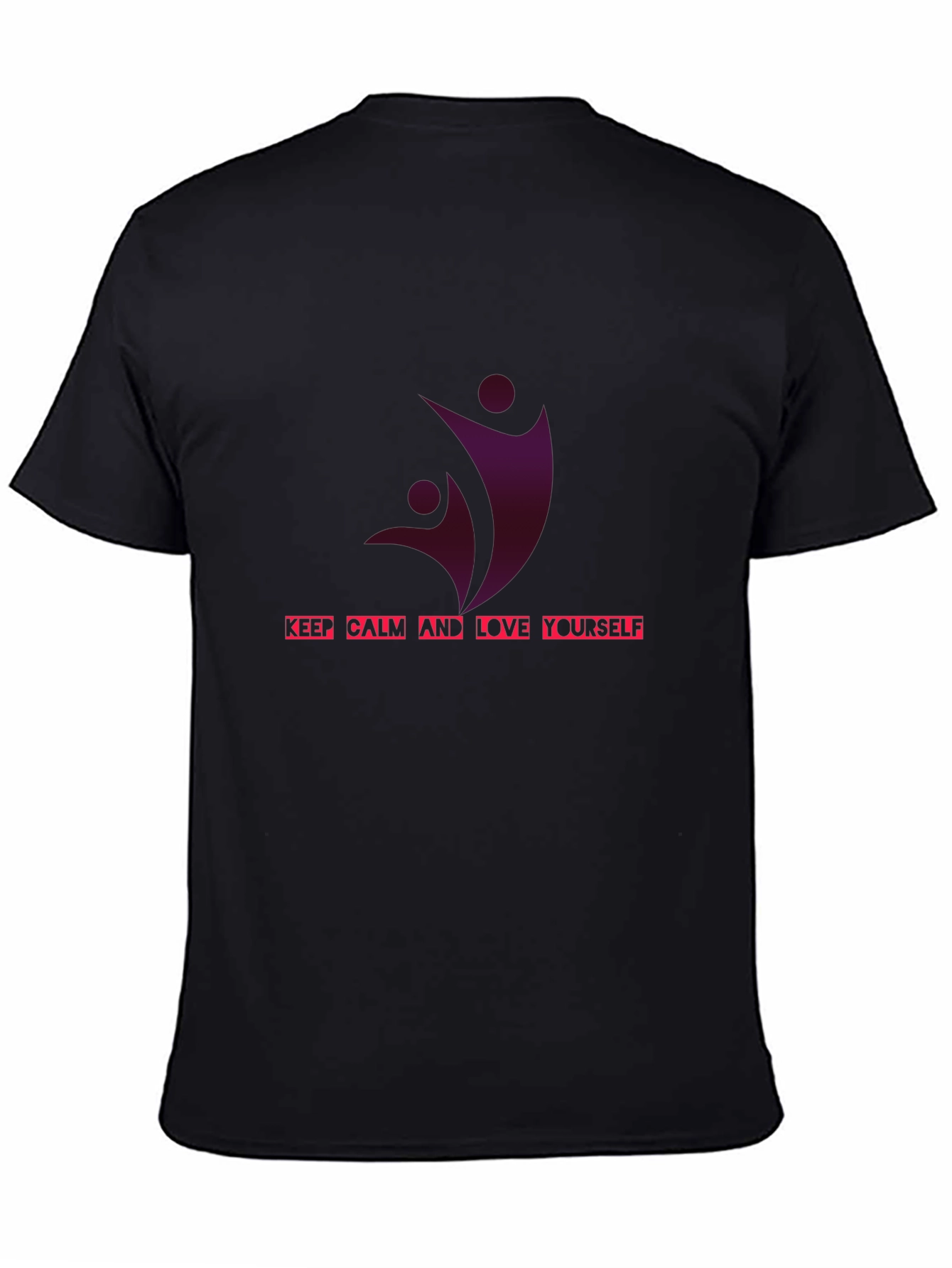 Keep Calm Love Yourself Graphic Tee - Black
