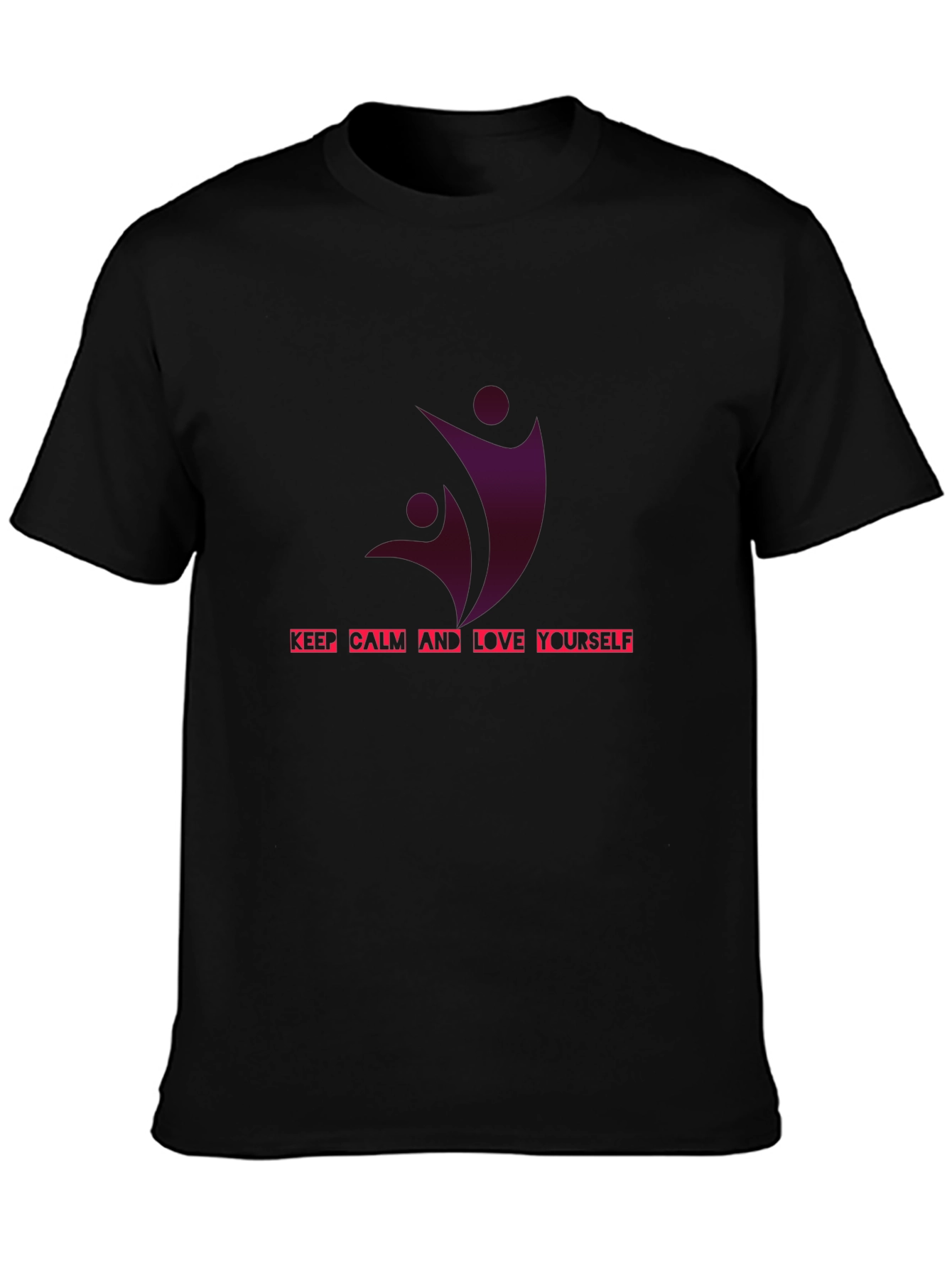 Keep Calm Love Yourself Graphic Tee - Black