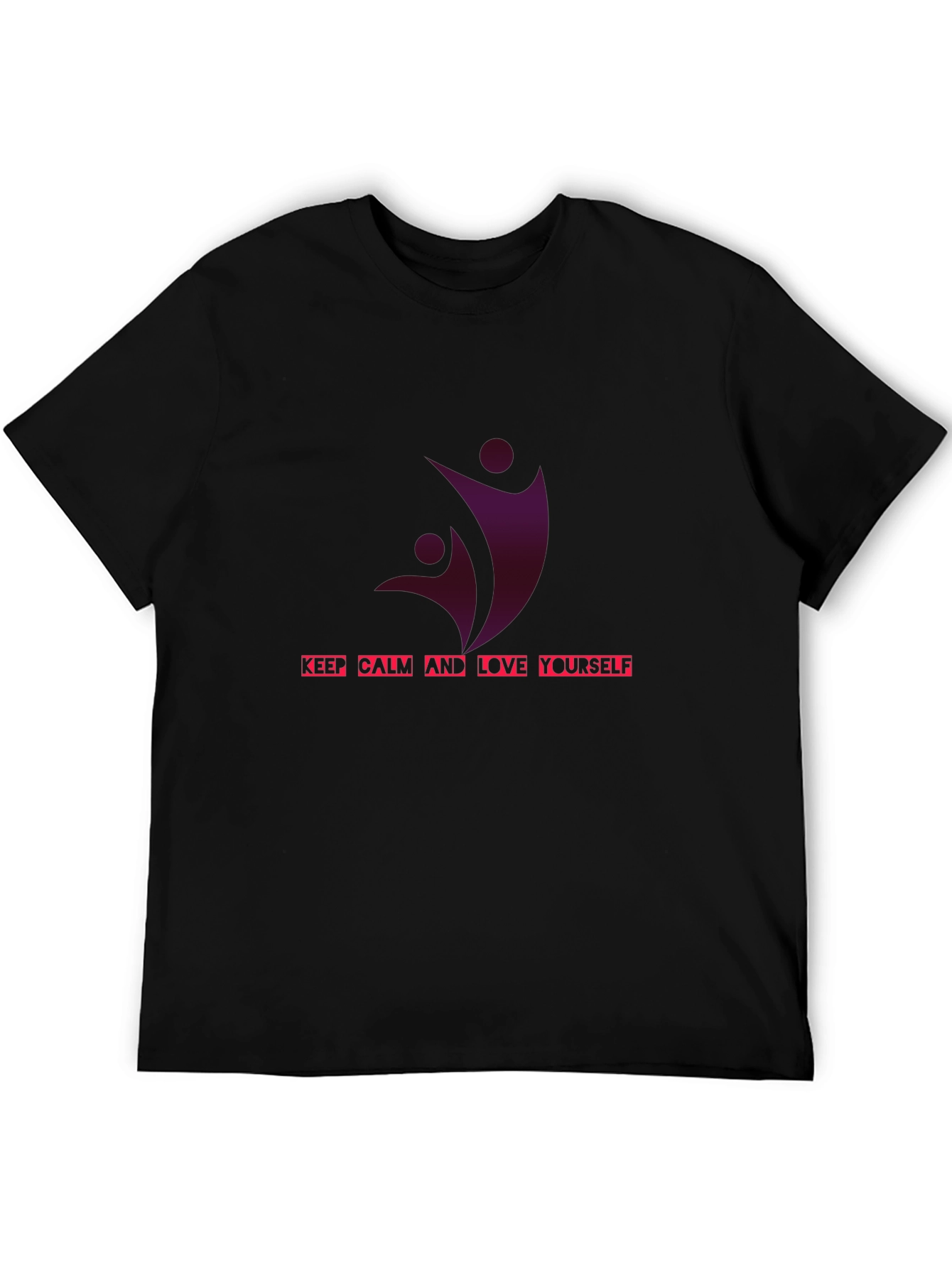 Keep Calm Love Yourself Graphic Tee - Black