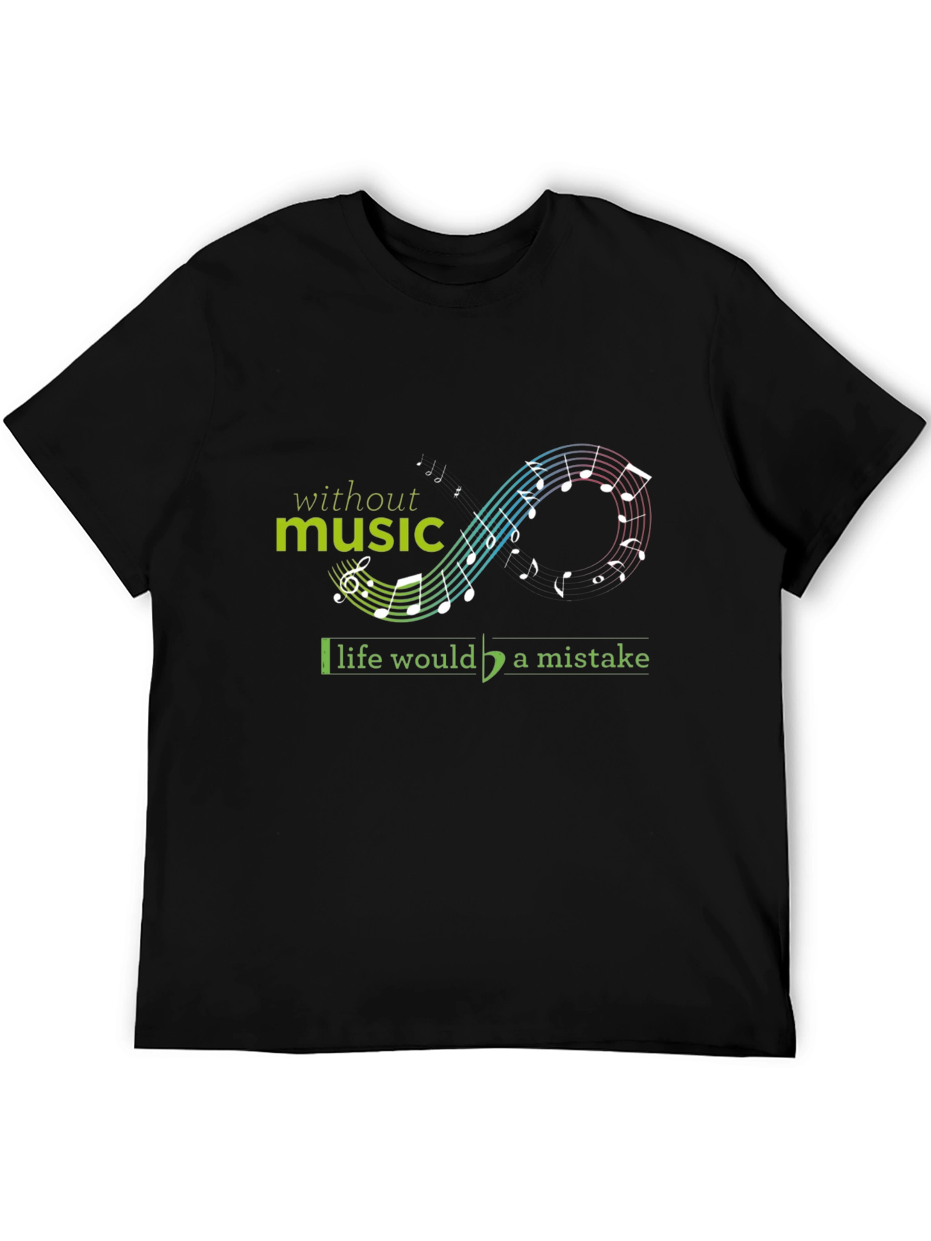 Music is Life Black Graphic Tee