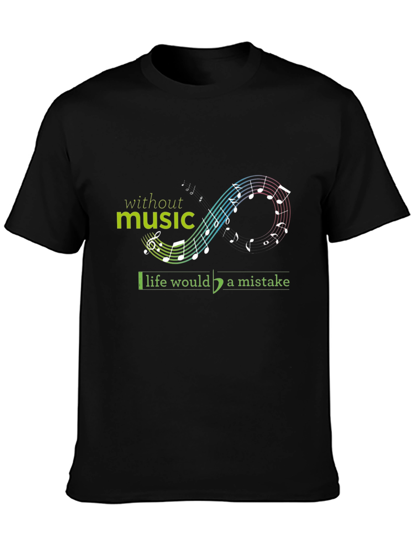 Music is Life Black Graphic Tee