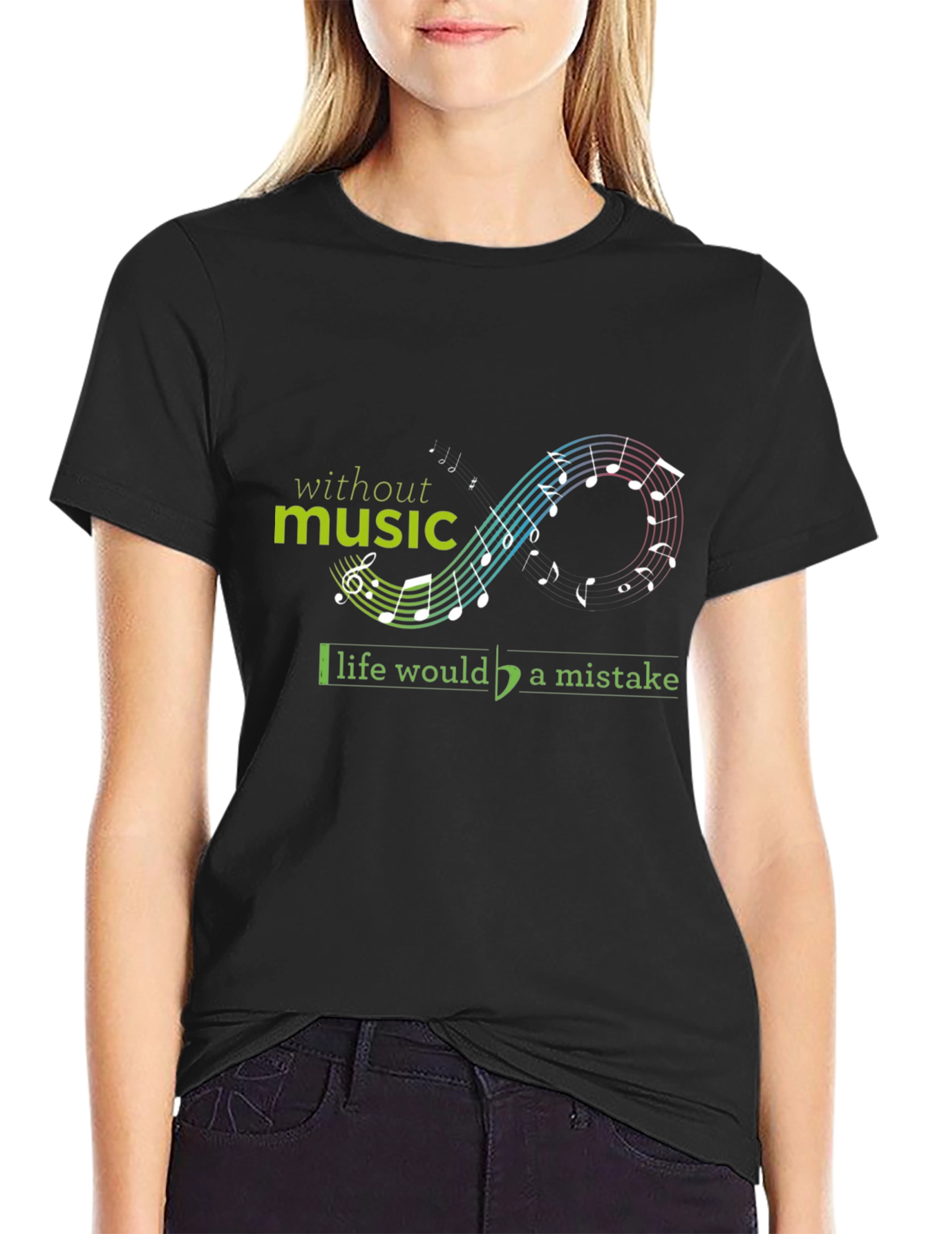 Music is Life Black Graphic Tee