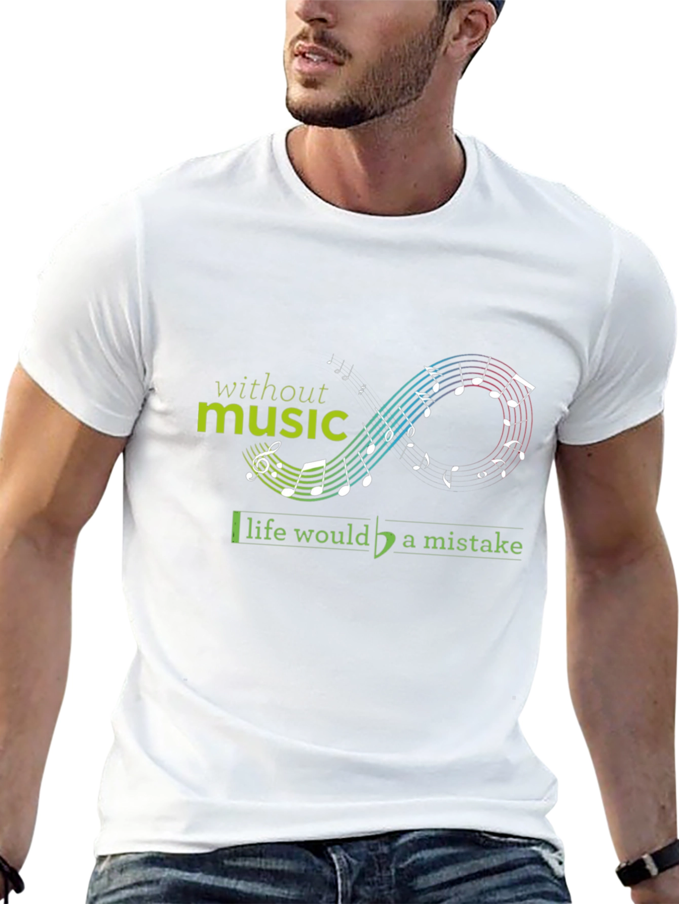 Music is Life Black Graphic Tee