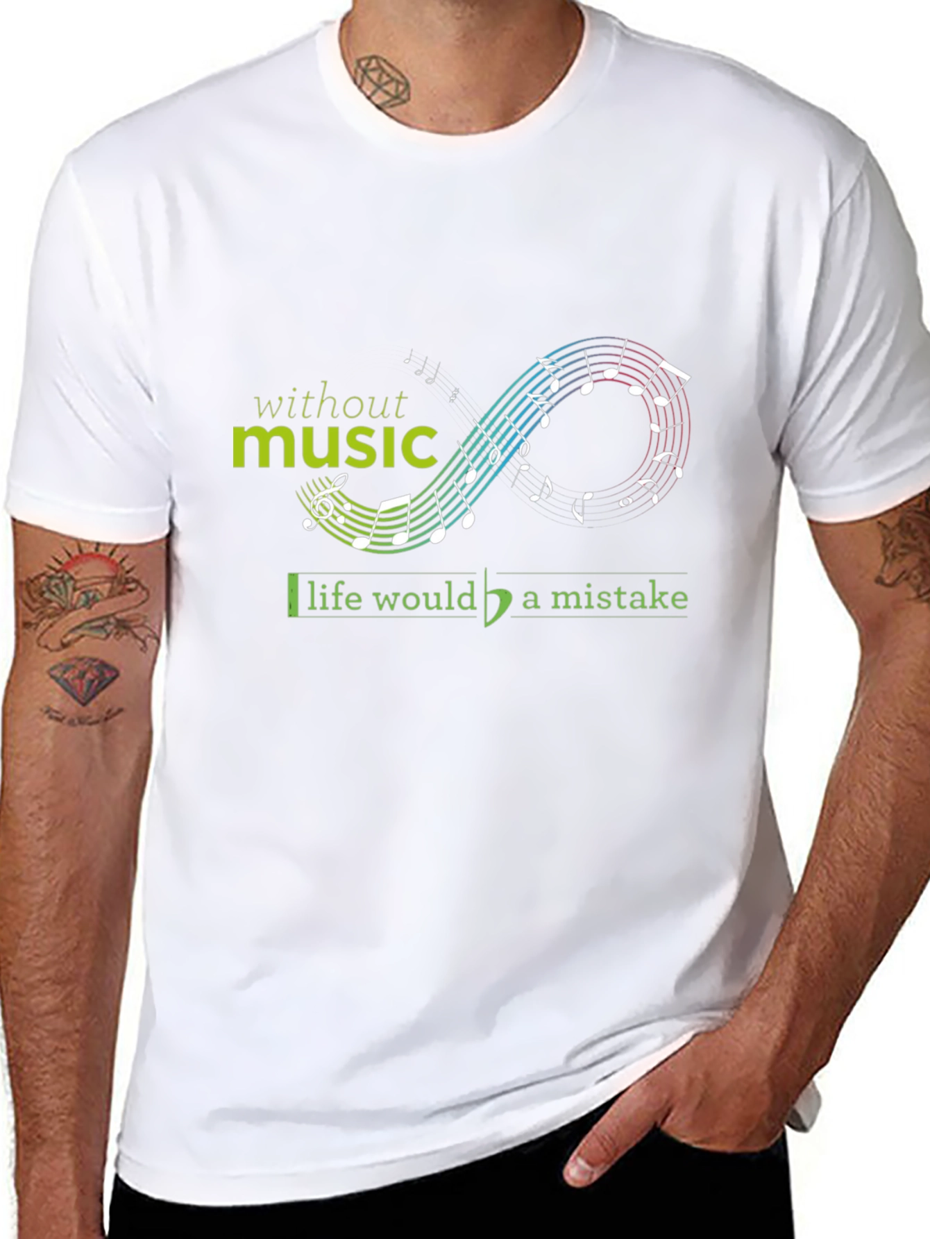Music is Life Black Graphic Tee