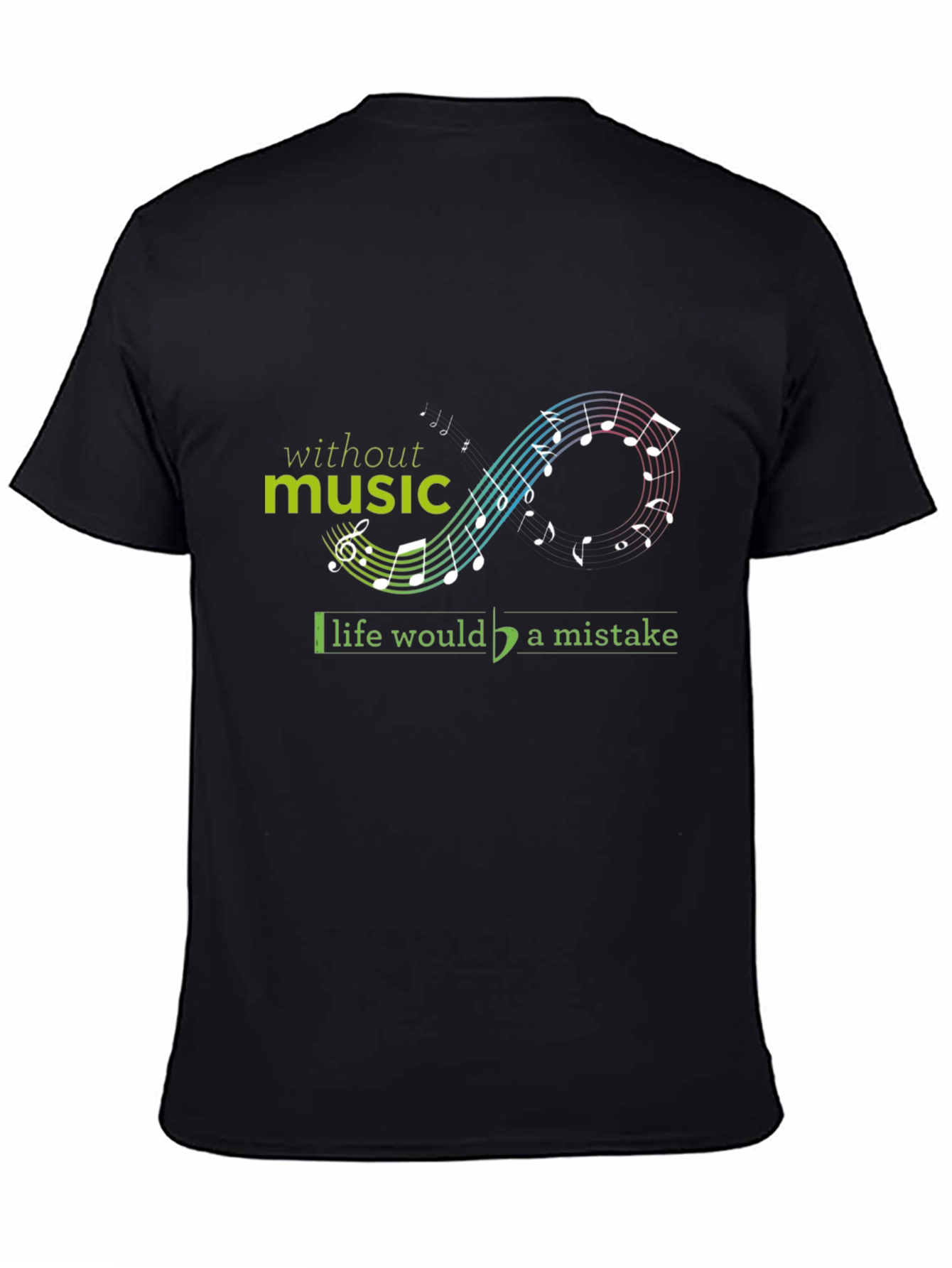 Music is Life Black Graphic Tee