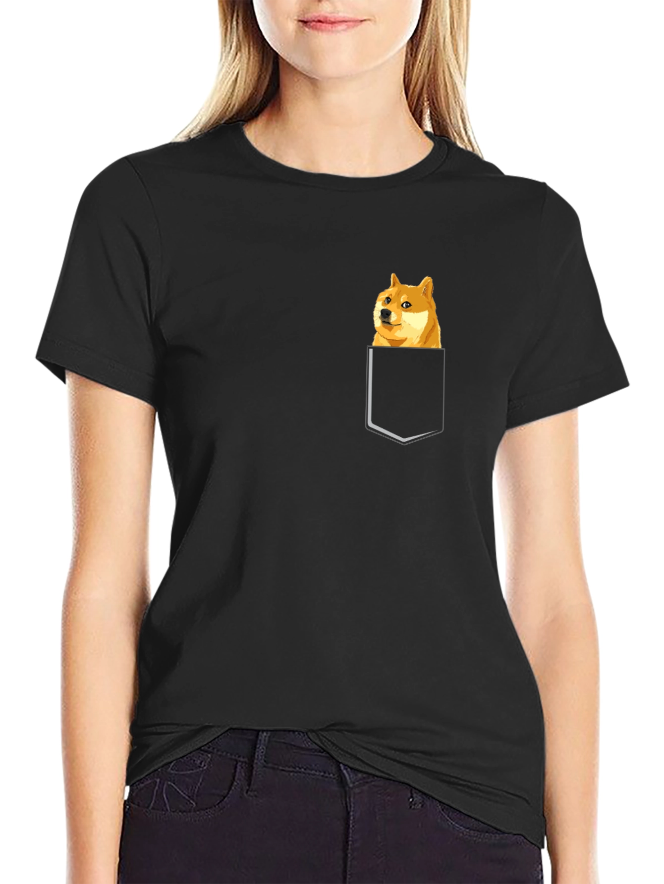 Doge Pocket T-Shirt - Meme Style