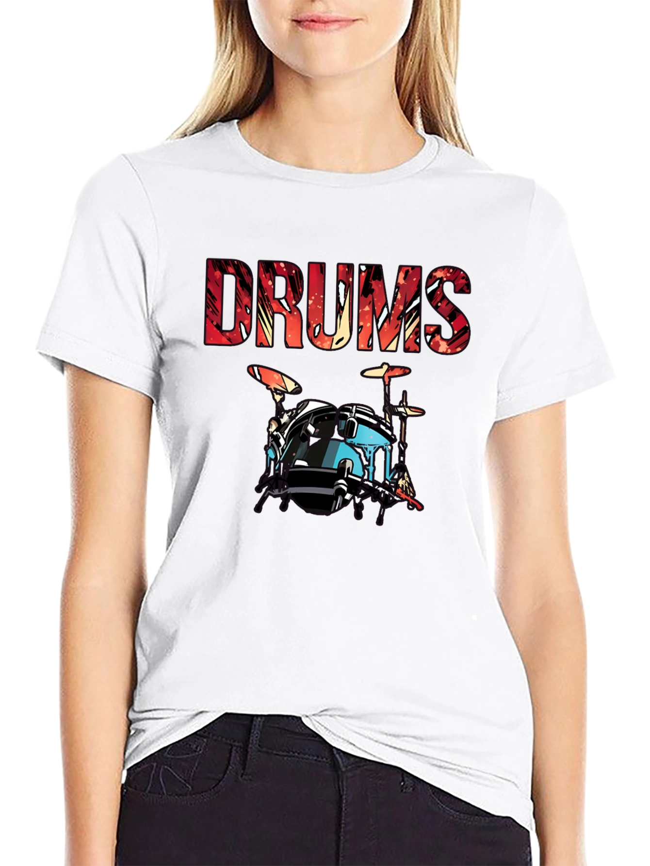 Drums Graphic Tee - Musician T-Shirt