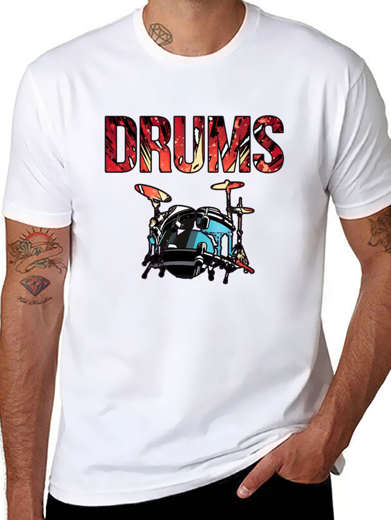 Drums Graphic Tee - Musician T-Shirt