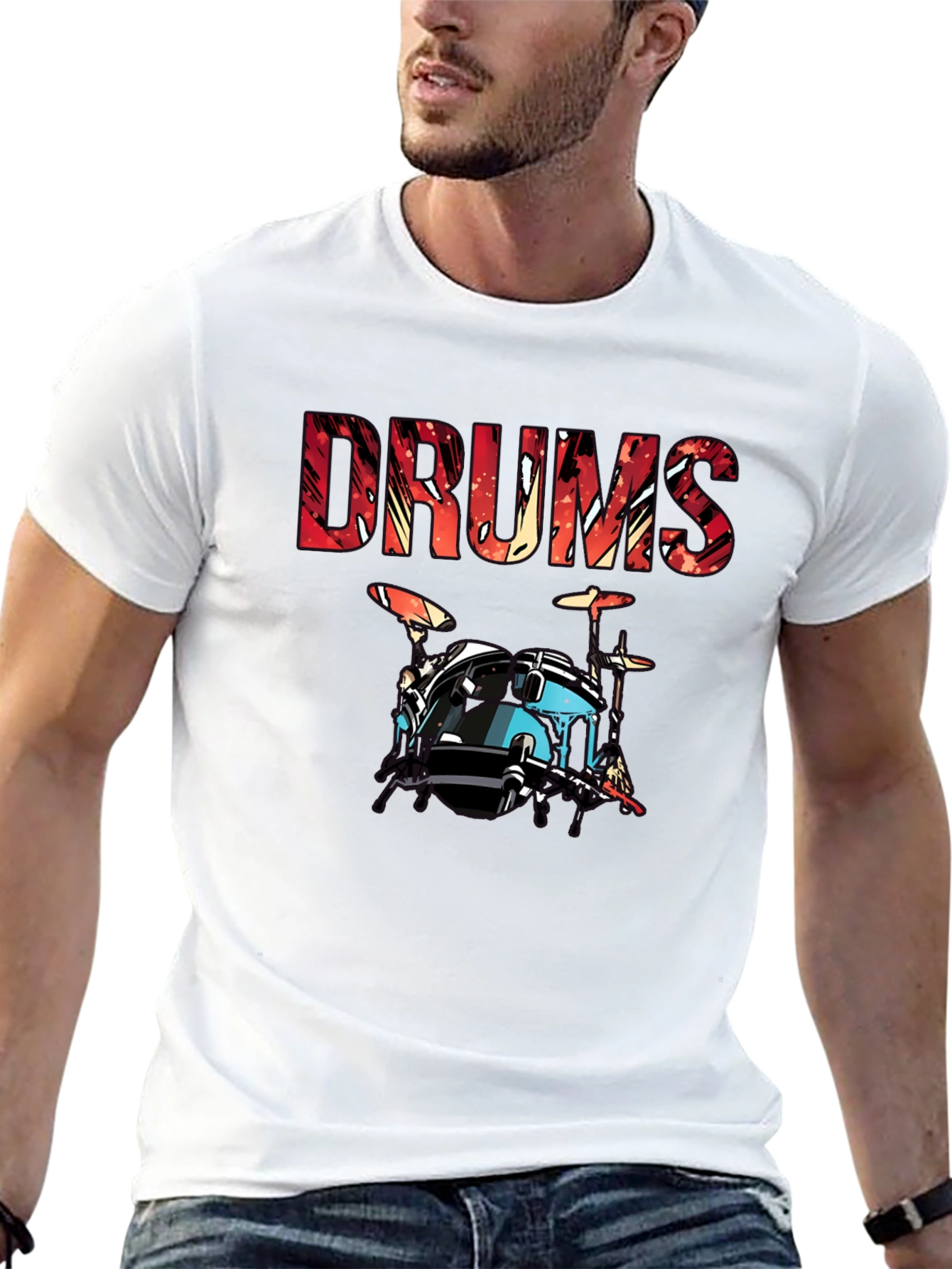 Drums Graphic Tee - Musician T-Shirt