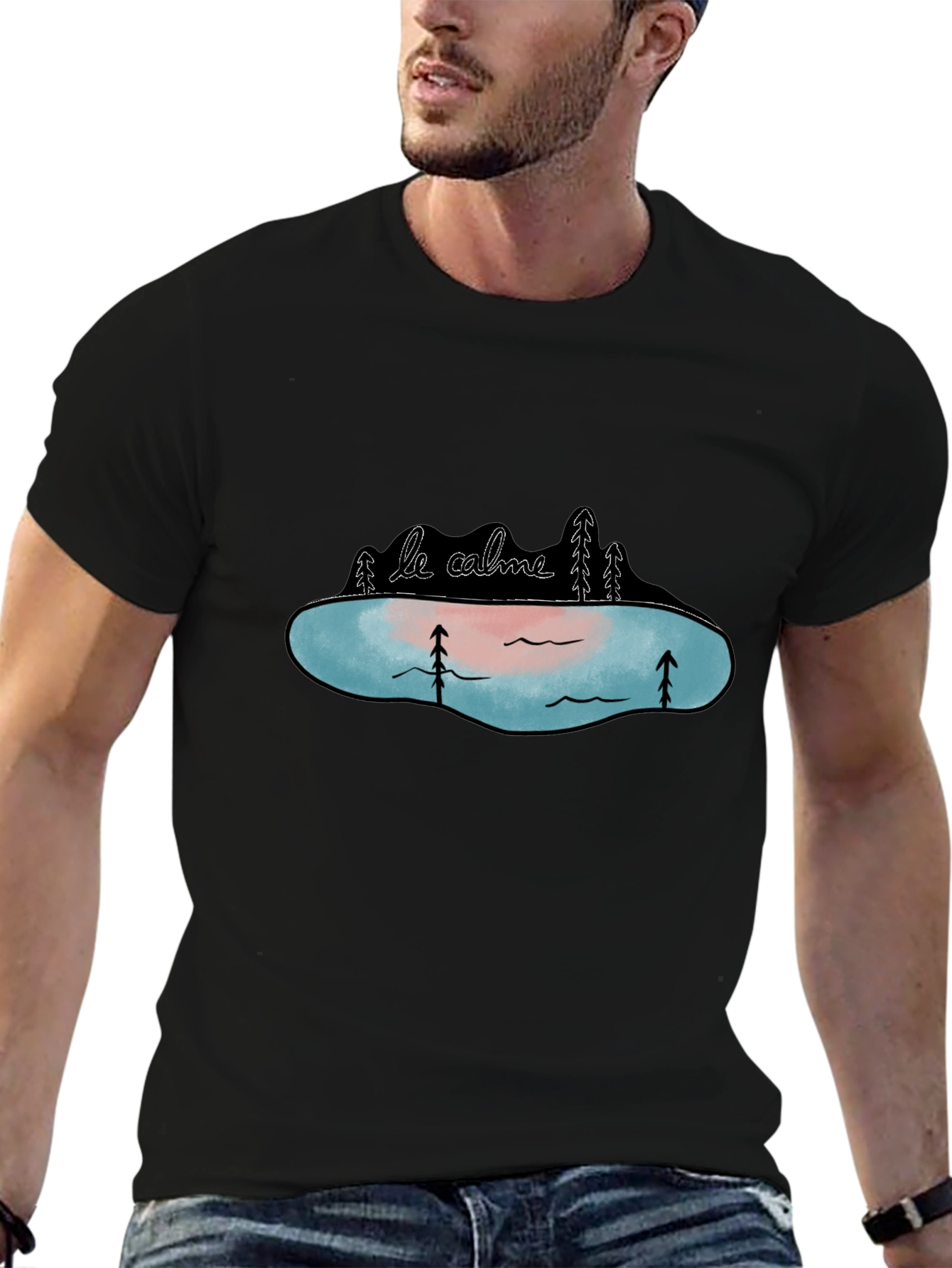 Le Calme Lake Graphic Tee - Black