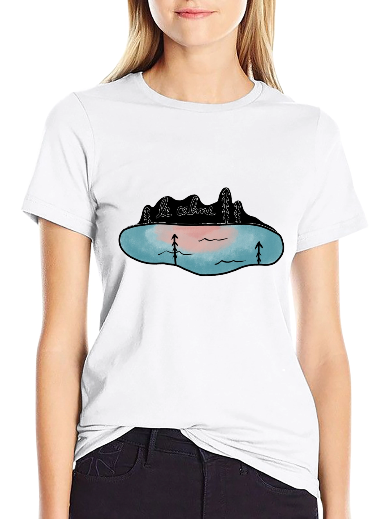 Le Calme Lake Graphic Tee - Black