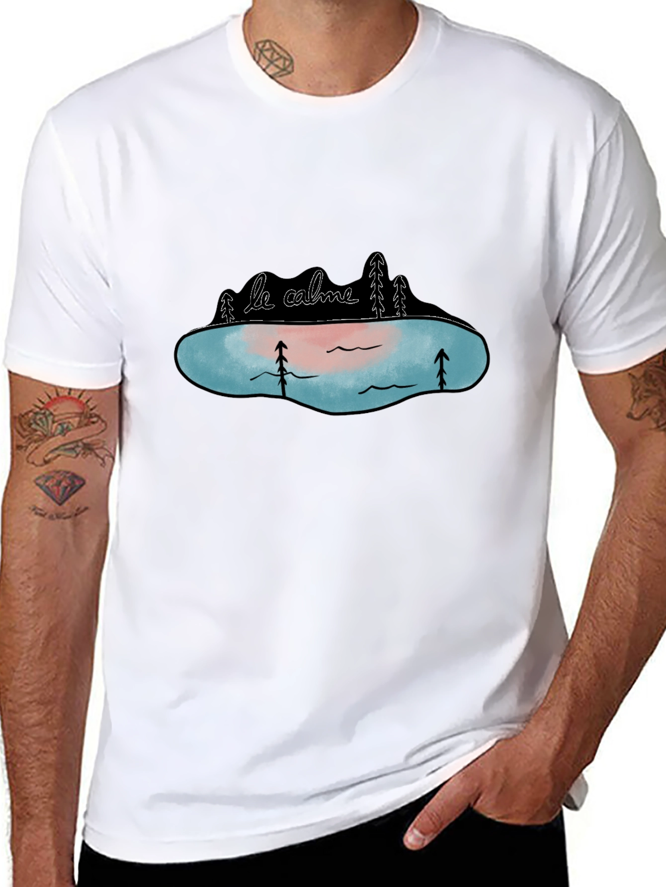 Le Calme Lake Graphic Tee - Black