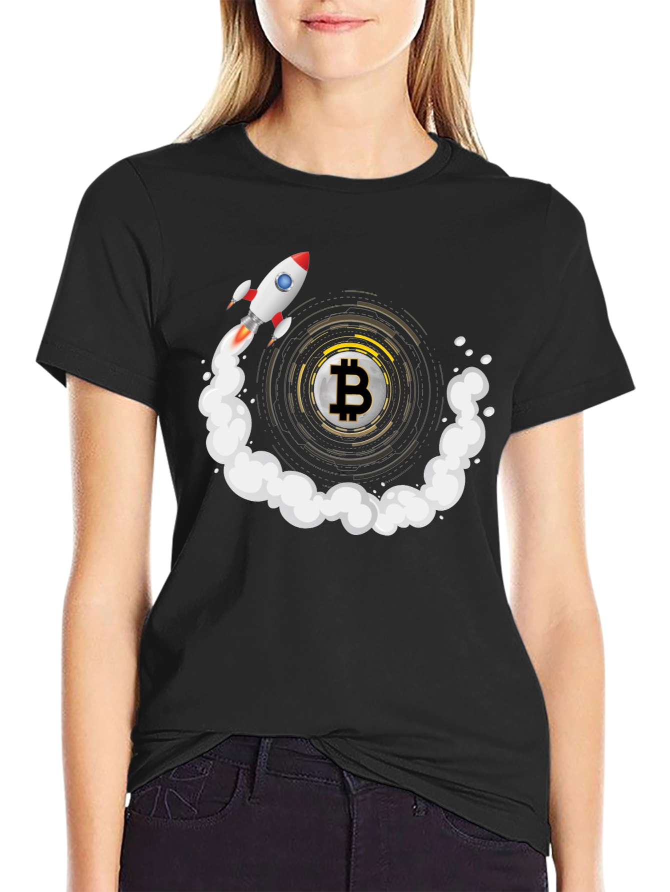 Bitcoin Rocket T-Shirt - Crypto To The Moon!