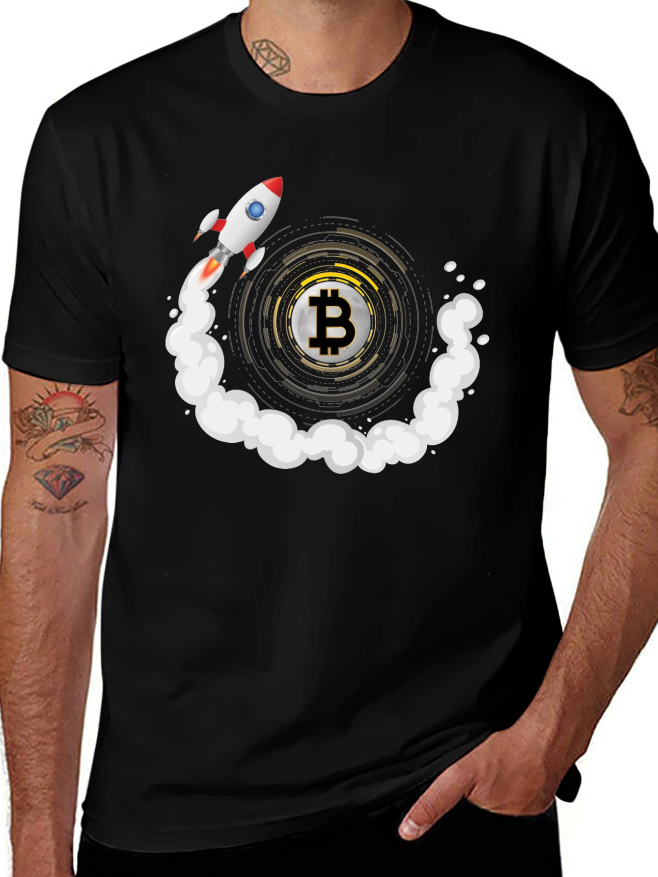 Bitcoin Rocket T-Shirt - Crypto To The Moon!