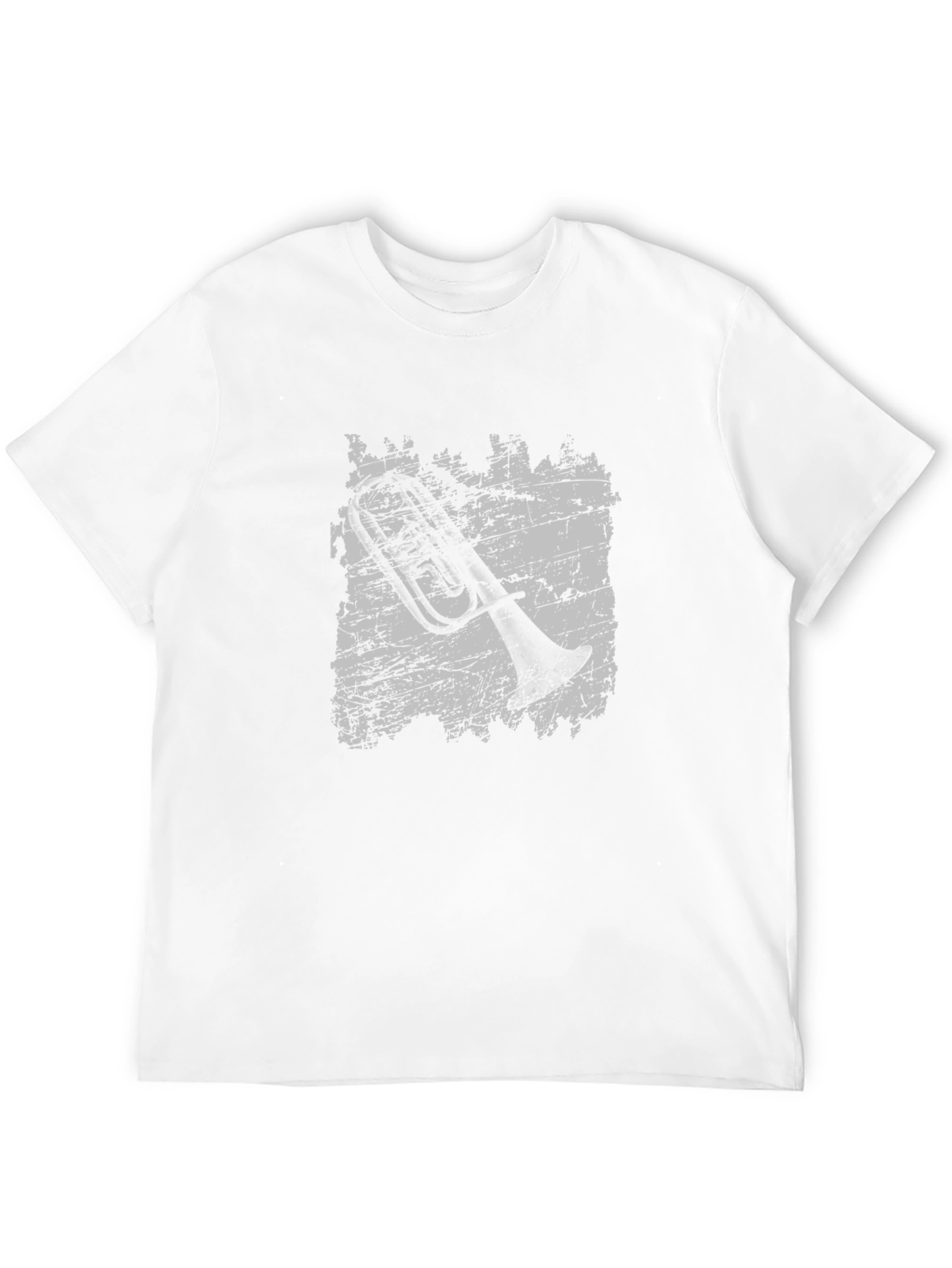Grunge Trombone Graphic Tee - Black