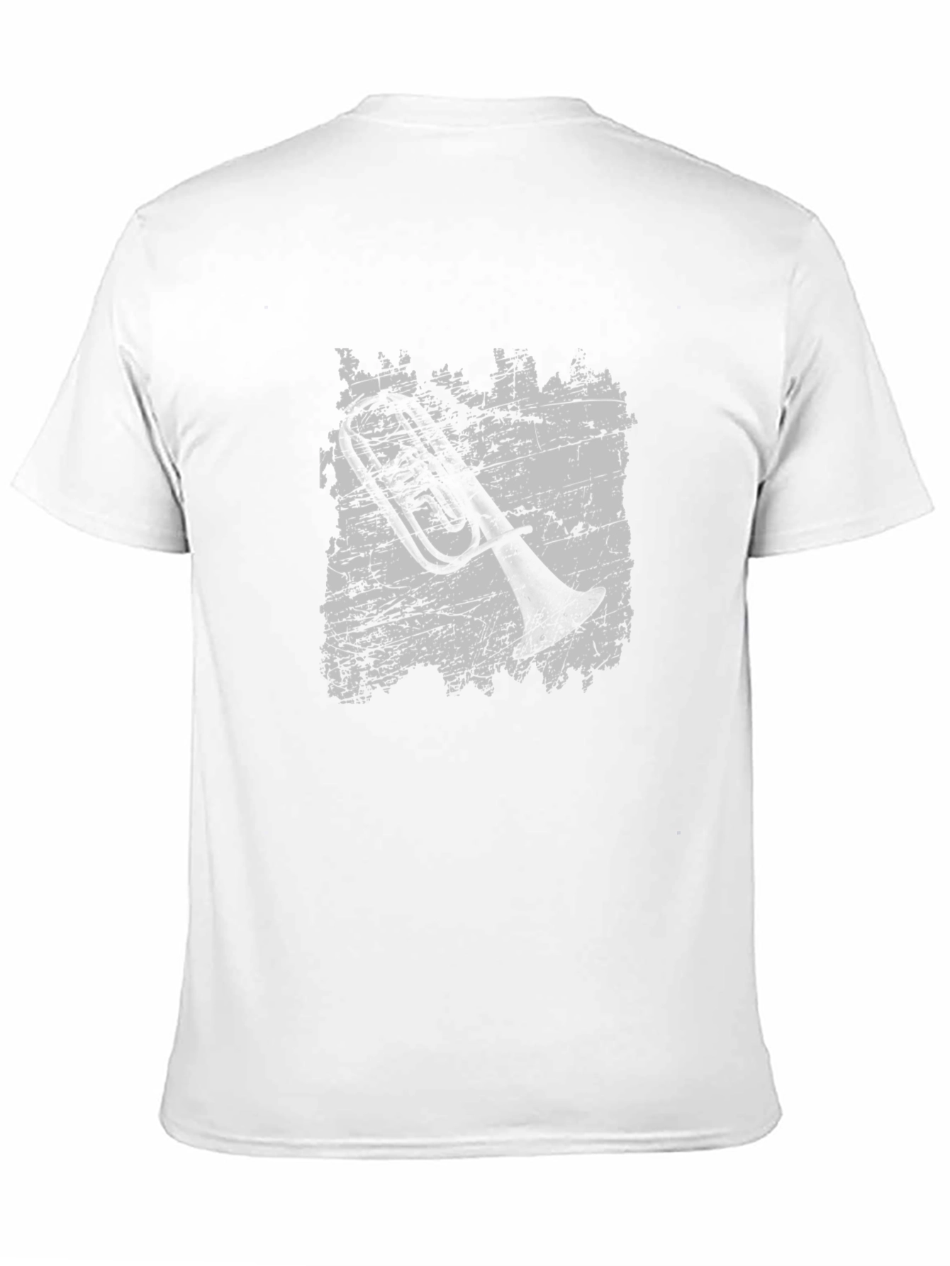 Grunge Trombone Graphic Tee - Black