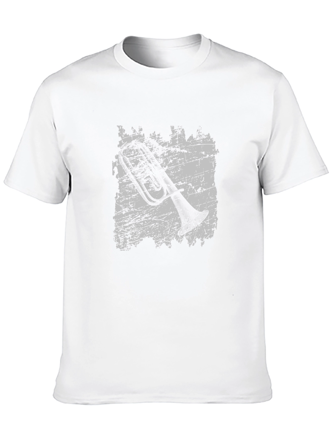 Grunge Trombone Graphic Tee - Black