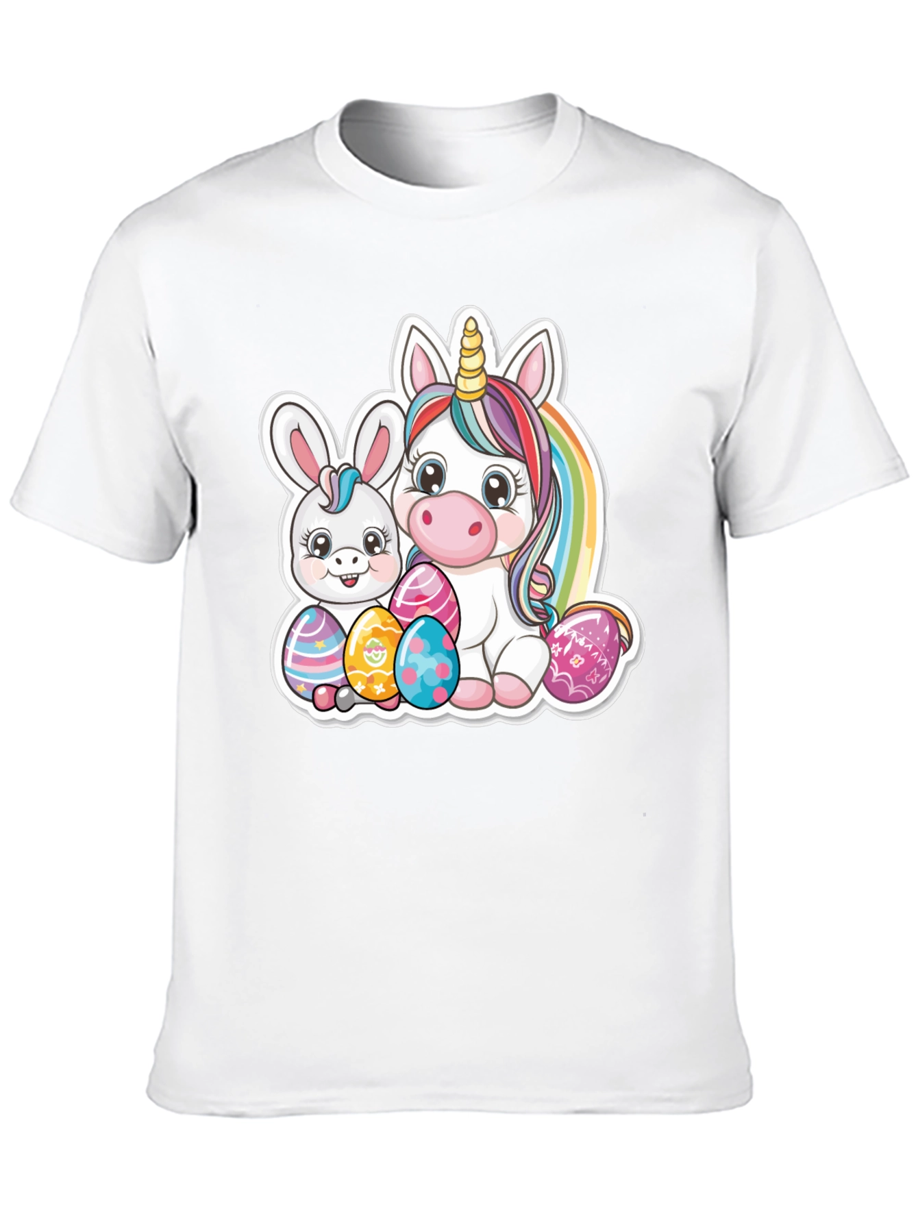 Easter Bunny and Unicorn Graphic T-Shirt