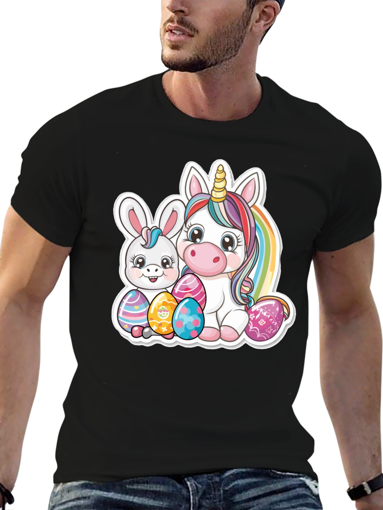 Easter Bunny and Unicorn Graphic T-Shirt