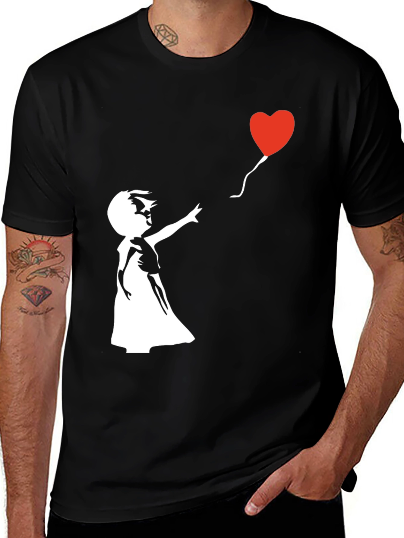 Banksy Girl with Balloon Graphic T-Shirt