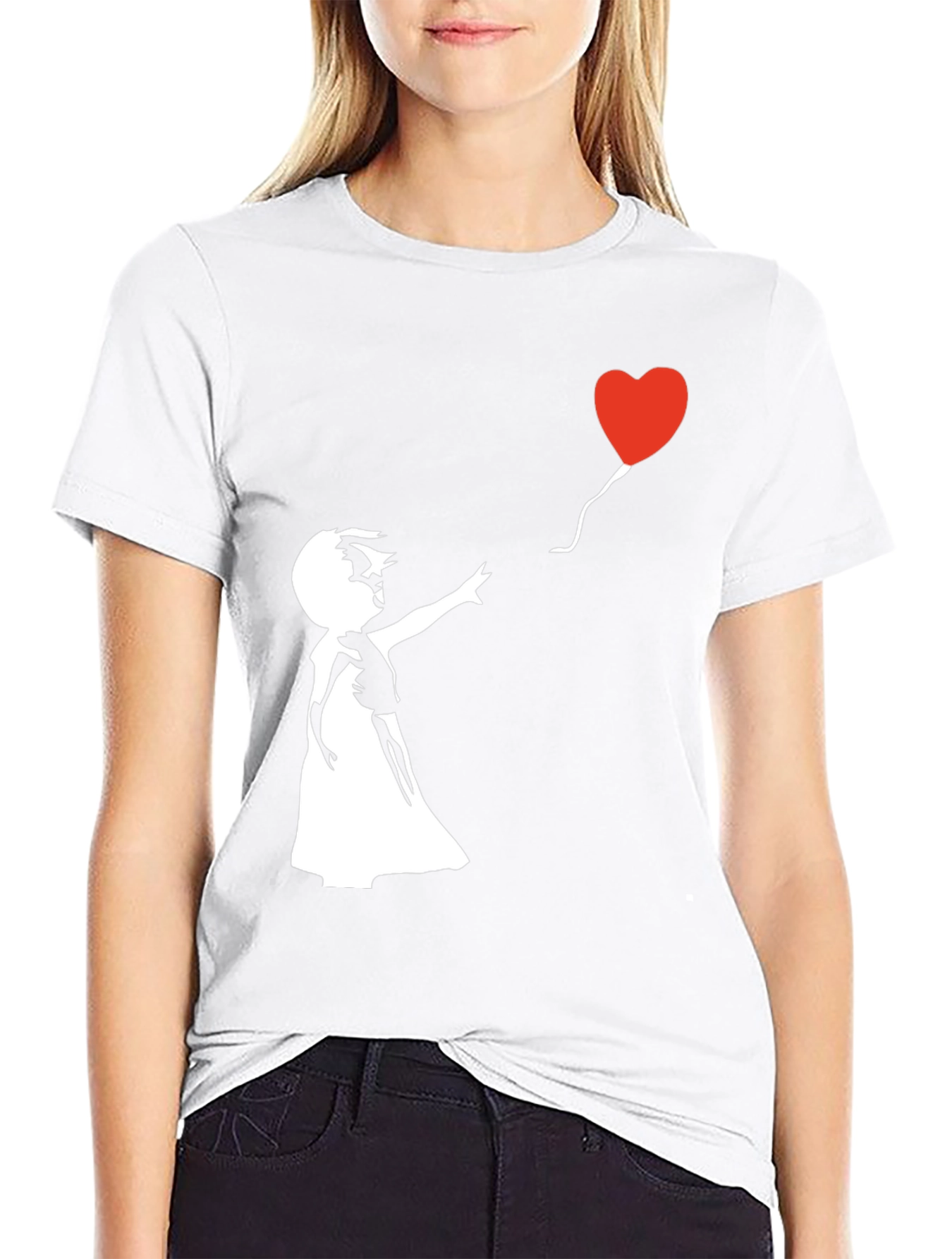Banksy Girl with Balloon Graphic T-Shirt