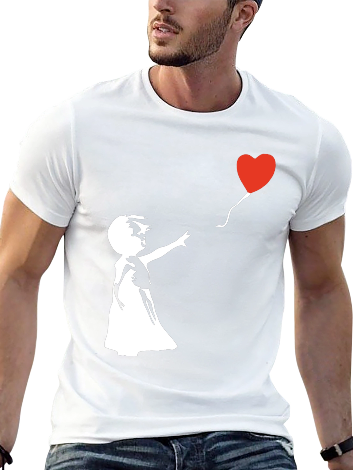 Banksy Girl with Balloon Graphic T-Shirt