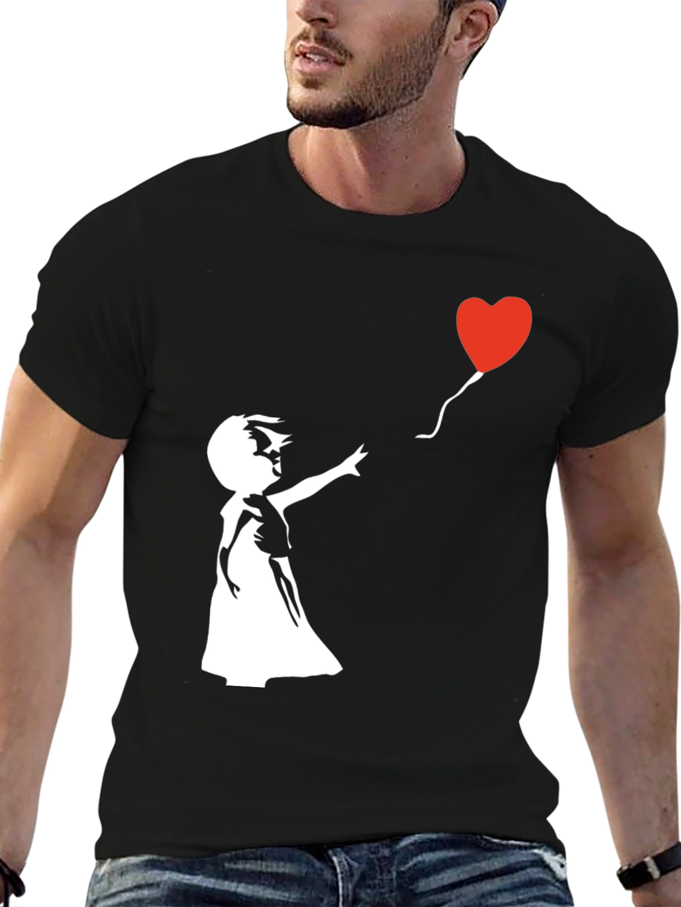 Banksy Girl with Balloon Graphic T-Shirt