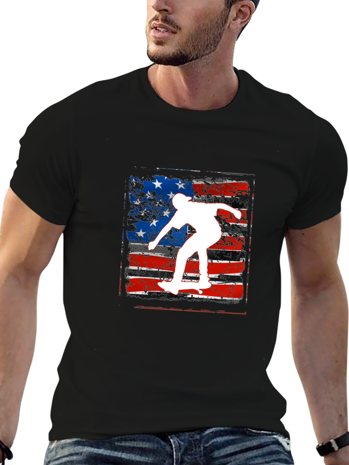 Skate USA Flag Graphic Tee