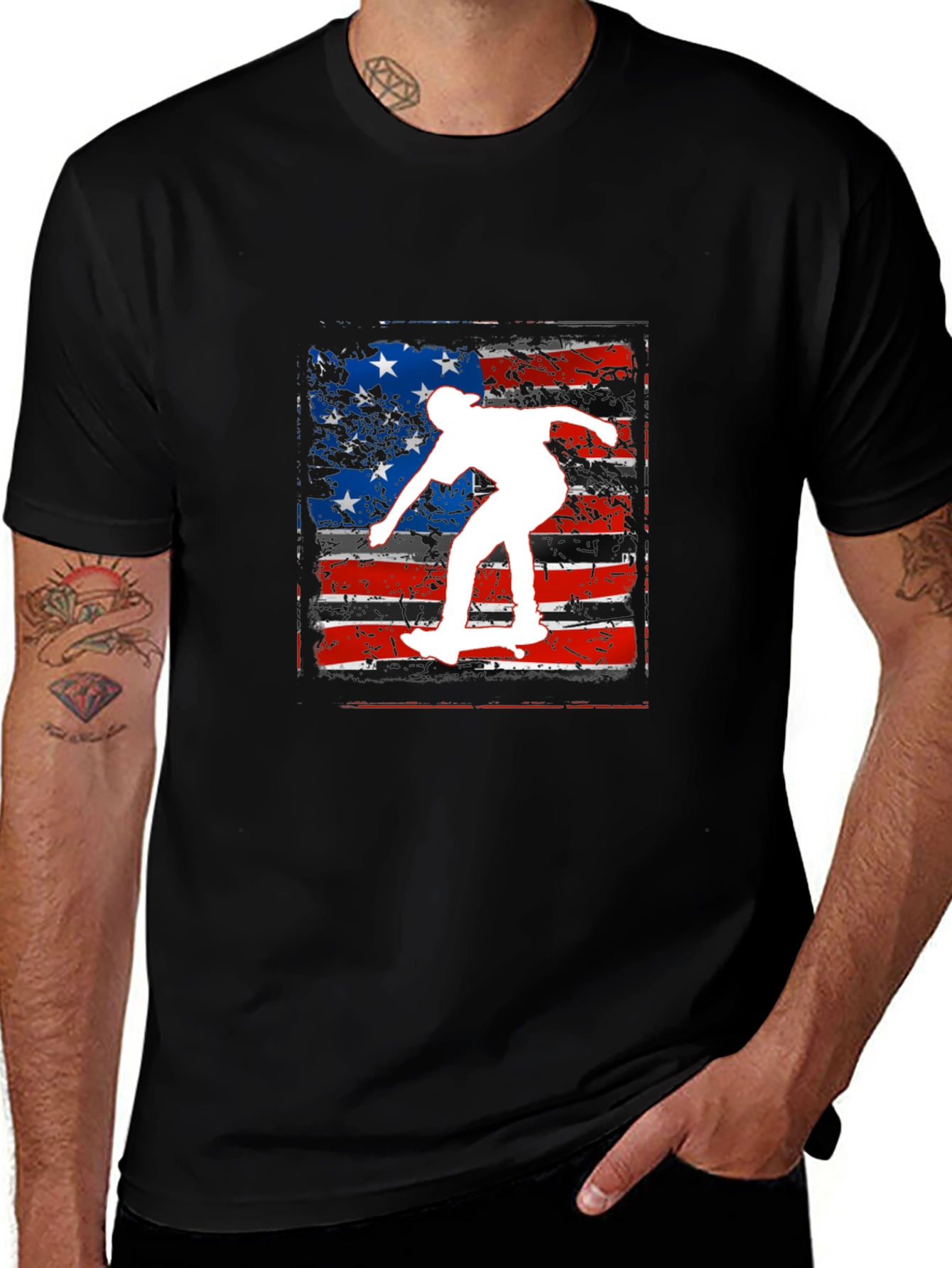 Skate USA Flag Graphic Tee